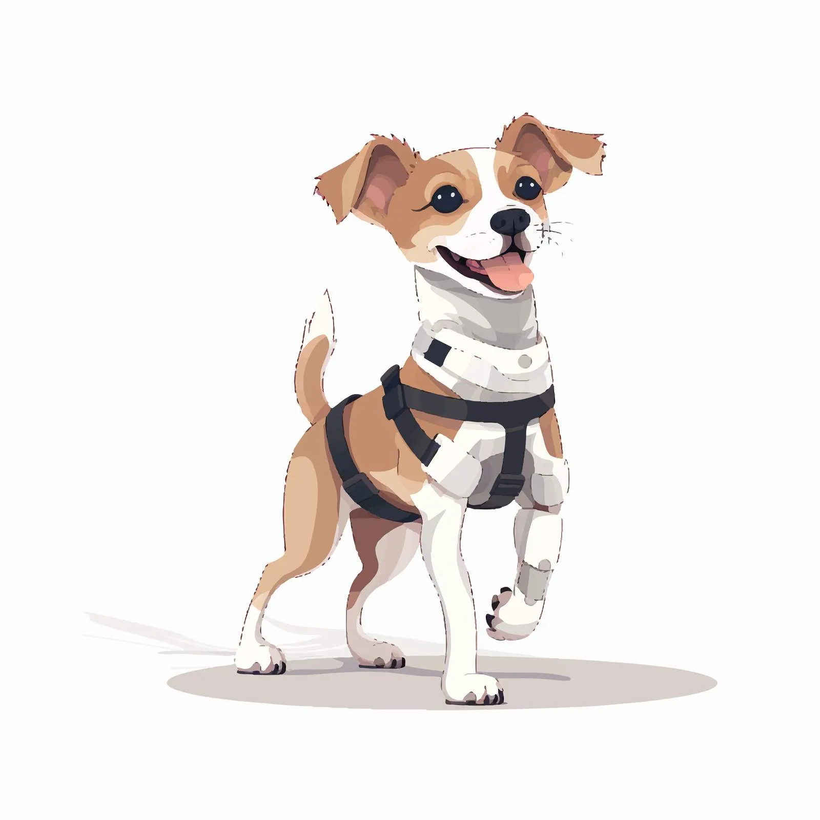 Flat Vector Illustration of Amputated Legs Puppy – free veterinary illustration image from Dotvec