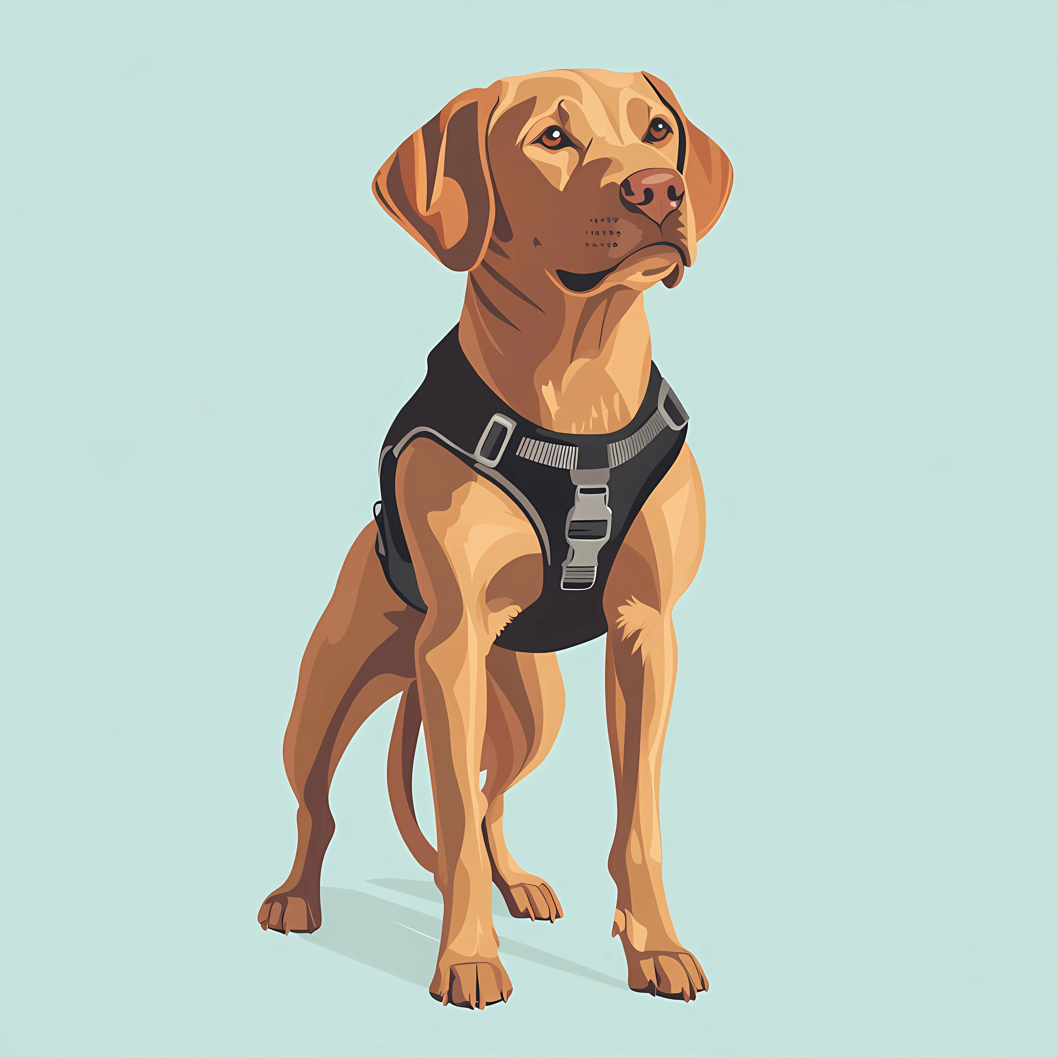 Dog in Harness Vest Vector Illustration – free harness image from Dotvec