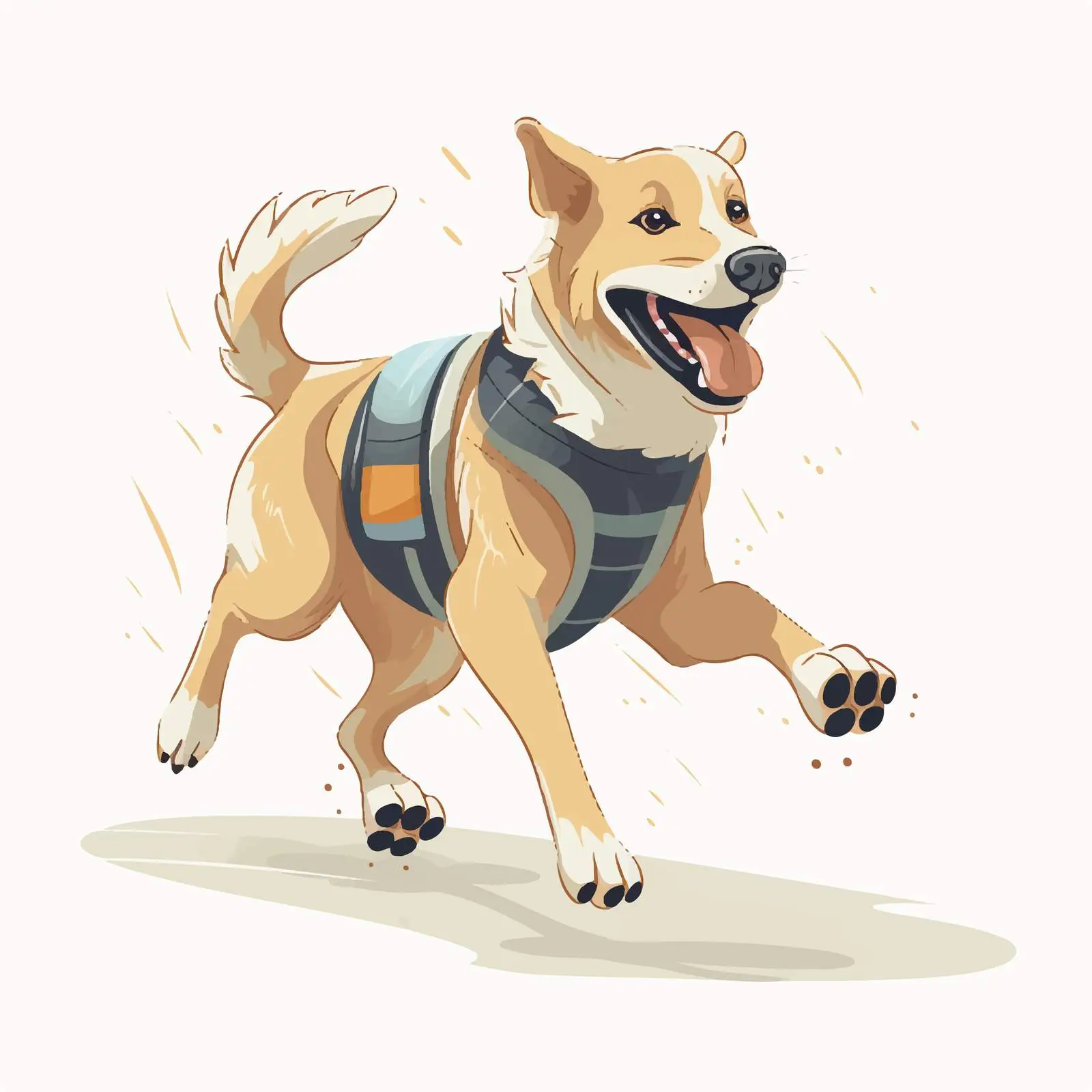 Running Dog with Prosthetic Legs Vector Illustration — free download from Dotvec
