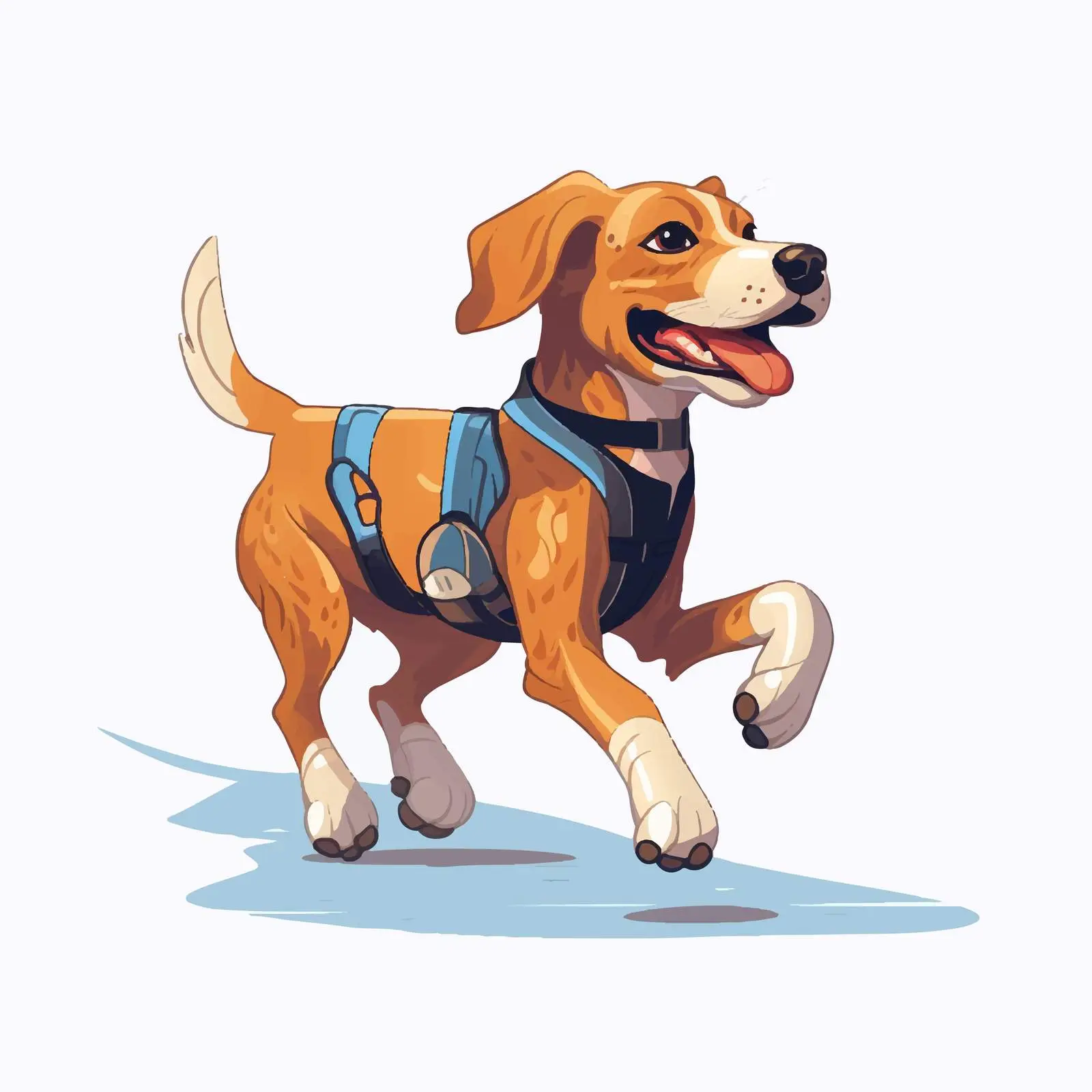 Dog Running with Prosthetic Legs Illustration — free download from Dotvec