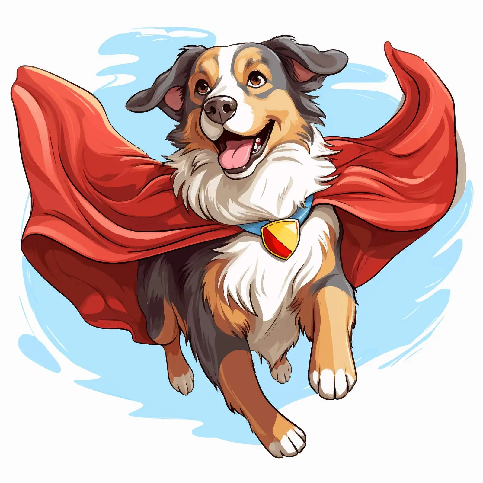 Flying Dog in Red Cape Cartoon Vector — free download from Dotvec
