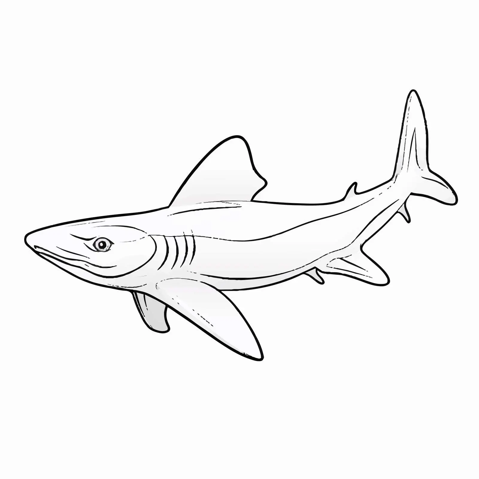 Dogfish Outline Vector Illustration on White Background — free download from Dotvec
