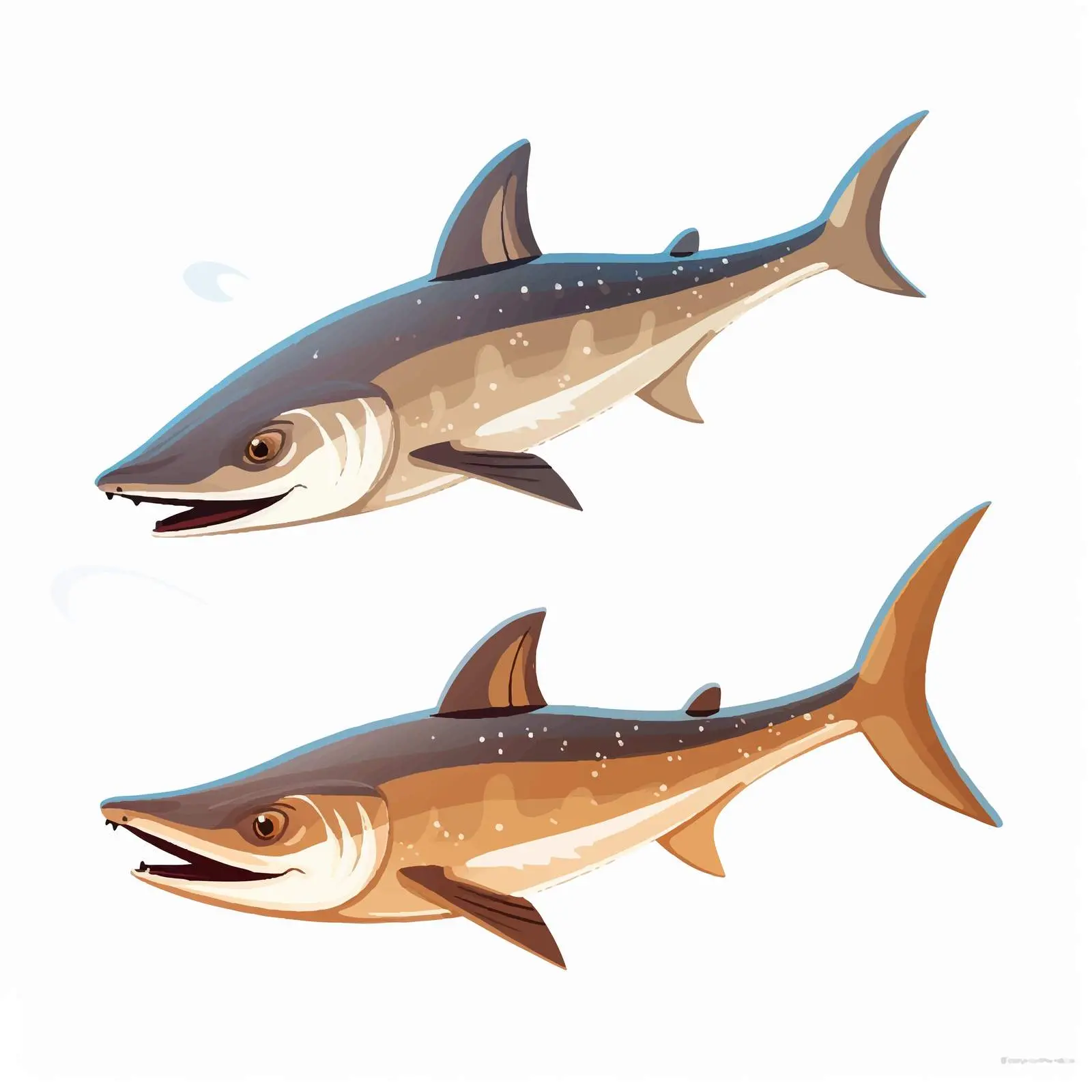 Dogfish Vector Illustration Isolated on White Background – free marine biodiversity image from Dotvec