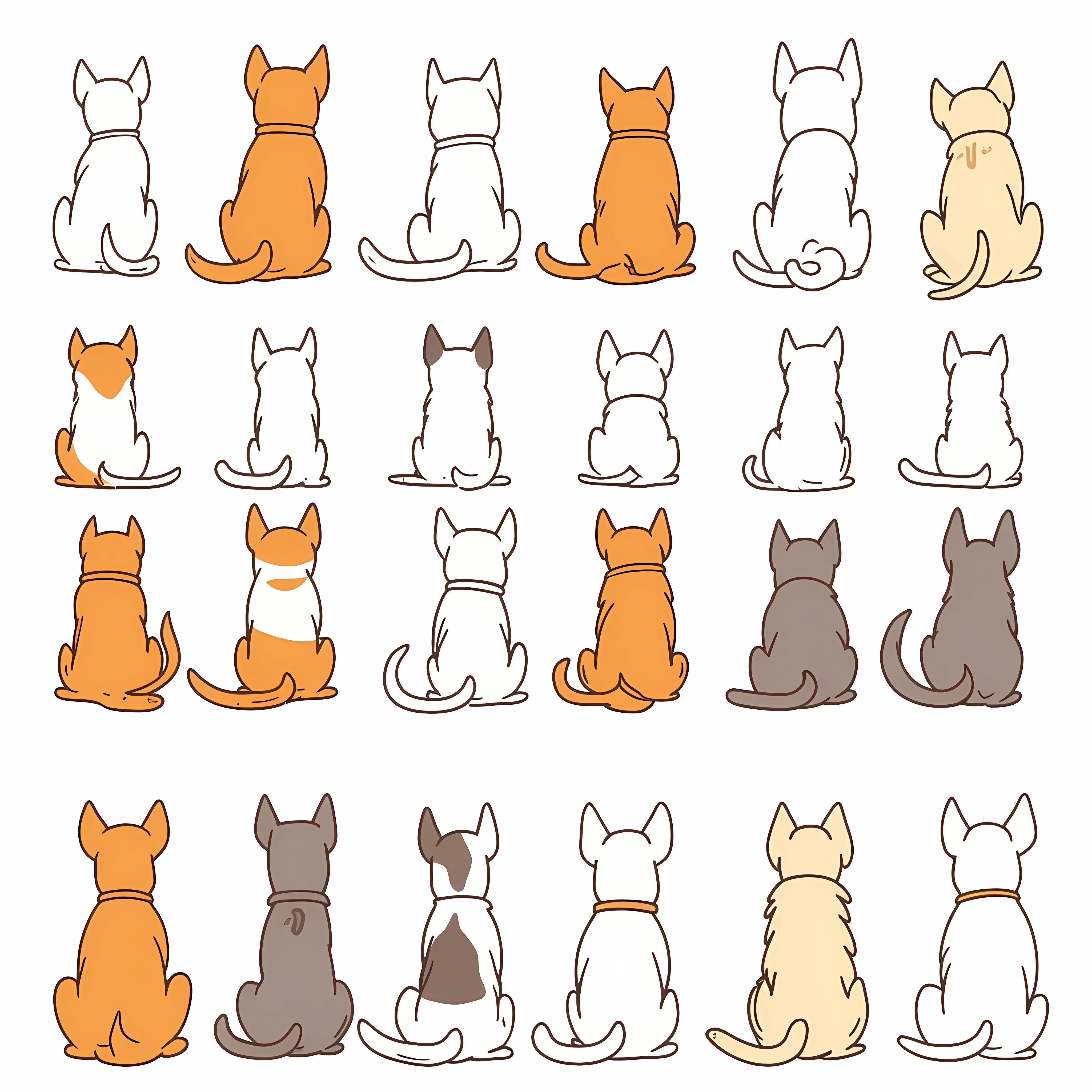 Front and Back Views of Canine Dogs — free download from Dotvec