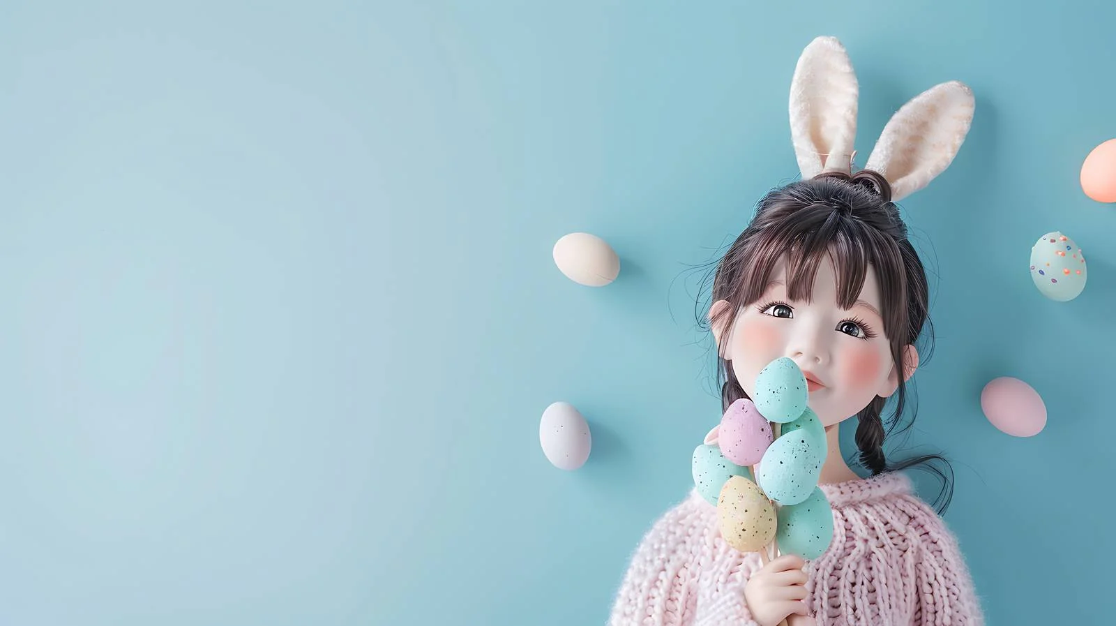 Colorful Doll with Popsicle Ice Cream — free download from Dotvec