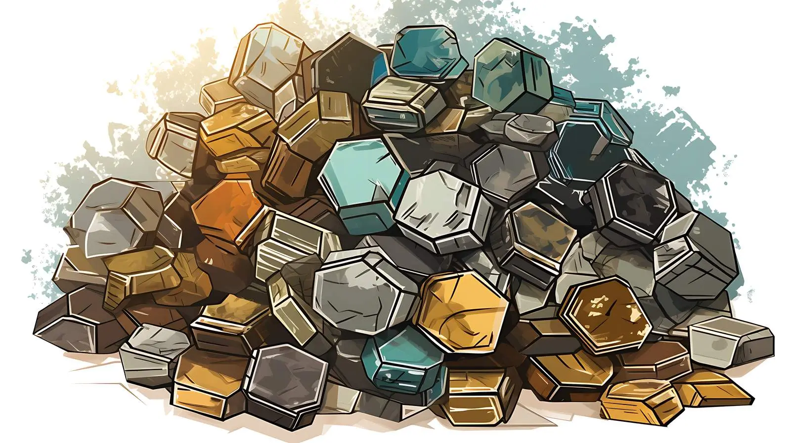 Rugged Dollar Hexagon Composition — free download from Dotvec