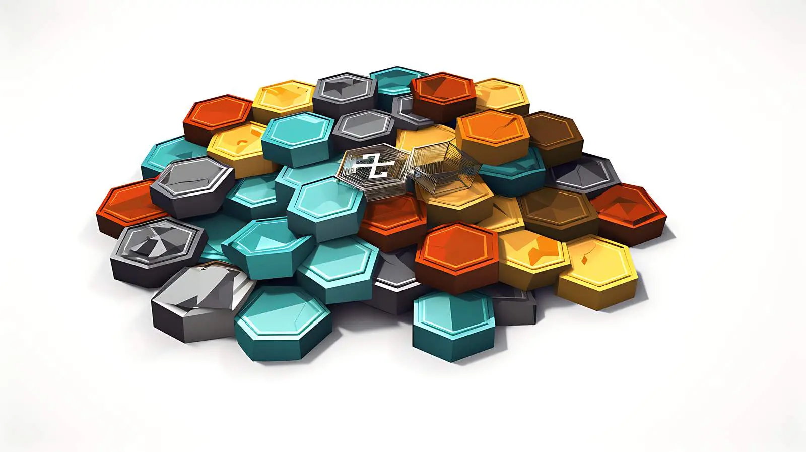 Dollar Hexagon Rugged Items Composition — free download from Dotvec