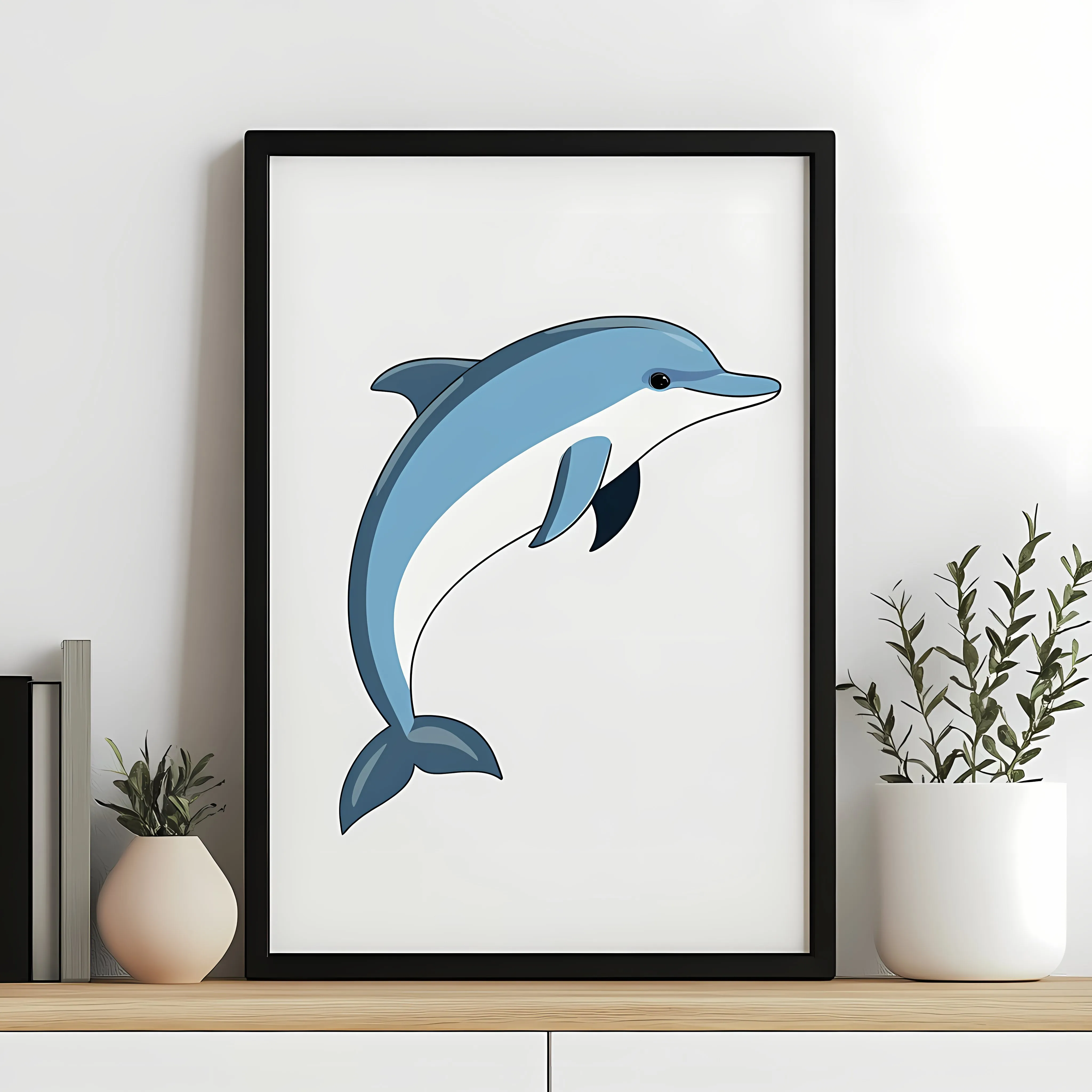 Cute Cartoon Dolphin Vector Illustration — free download from Dotvec