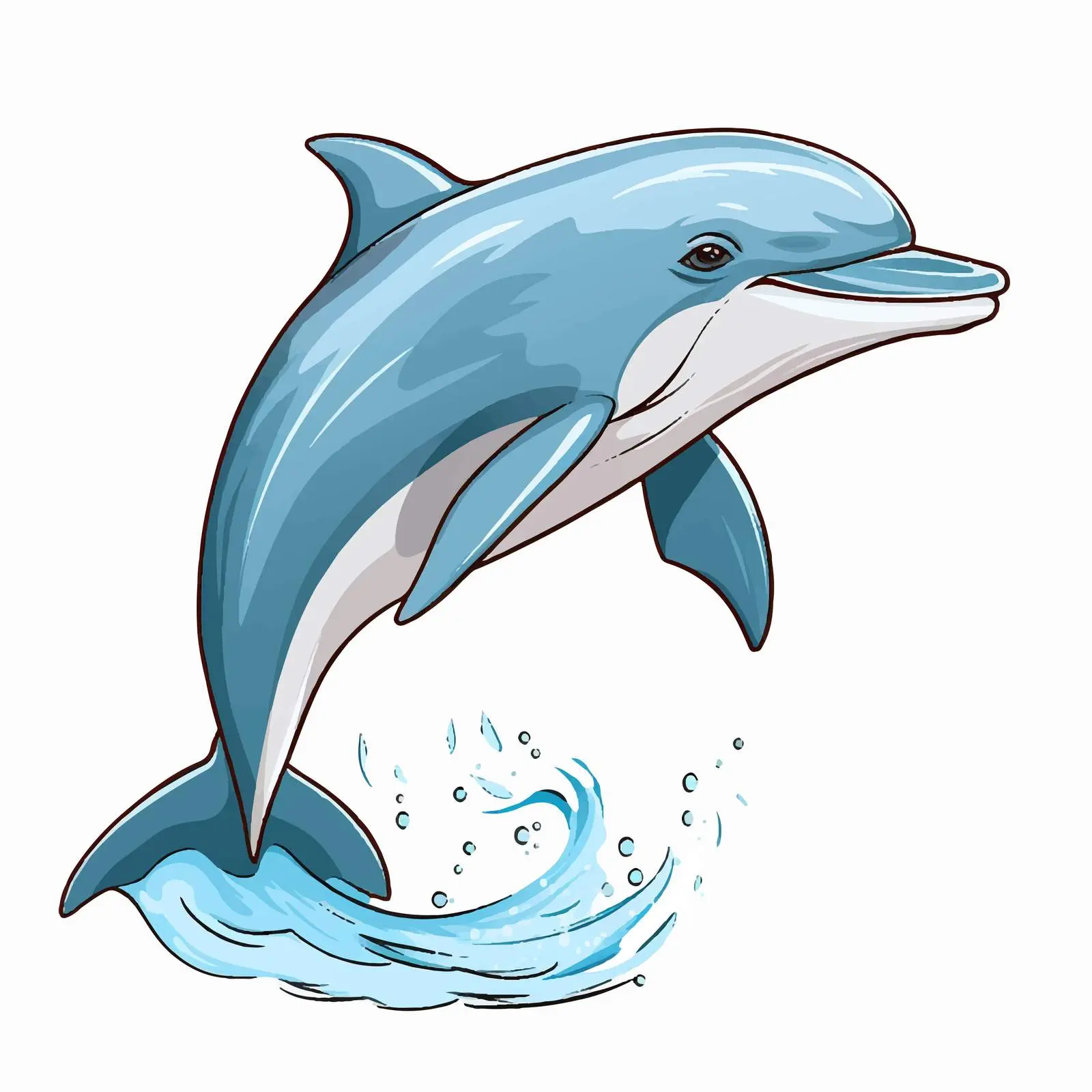 Cartoon Dolphin Sketch Vector Illustration — free download from Dotvec