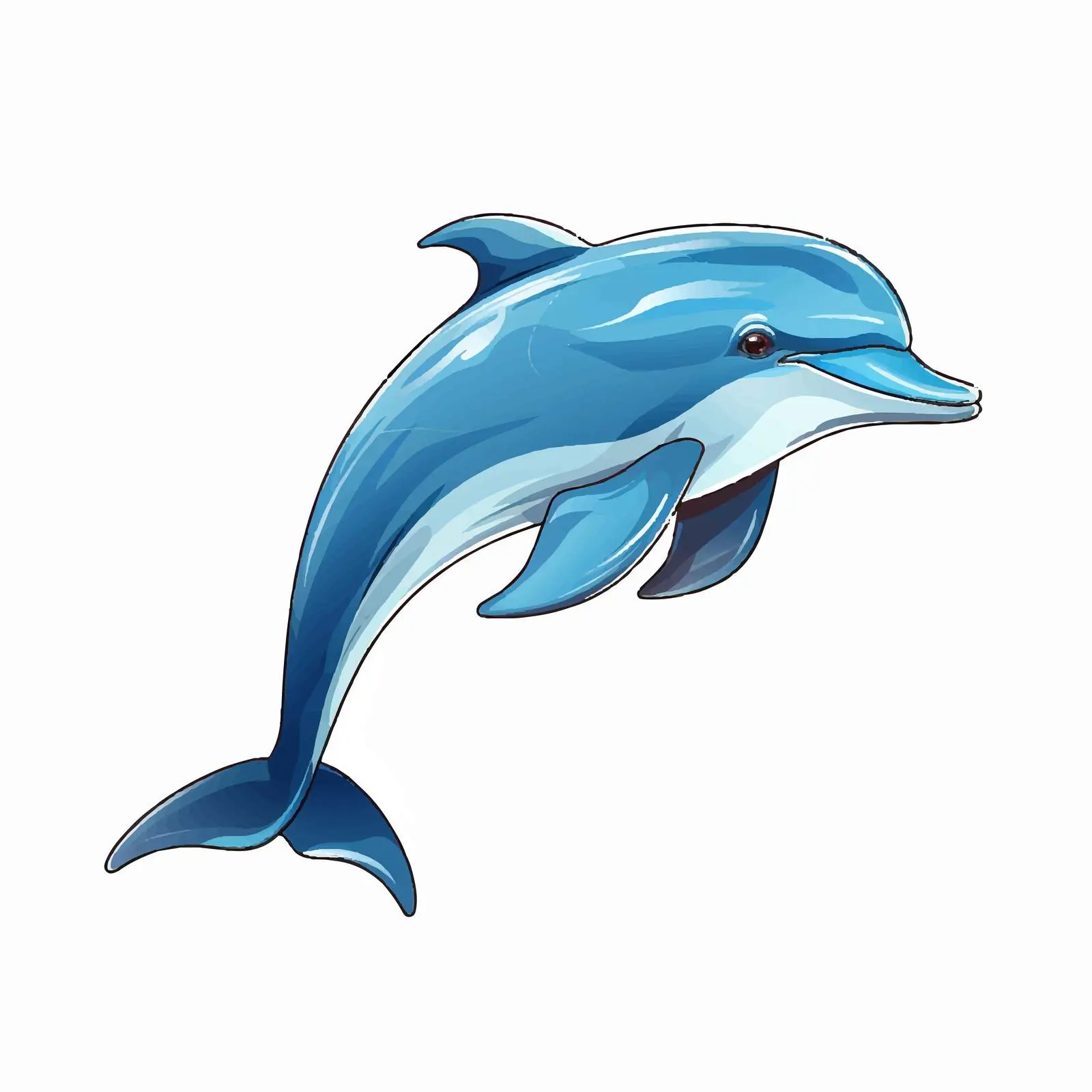 Cartoon Dolphin Sketch Vector Illustration — free download from Dotvec