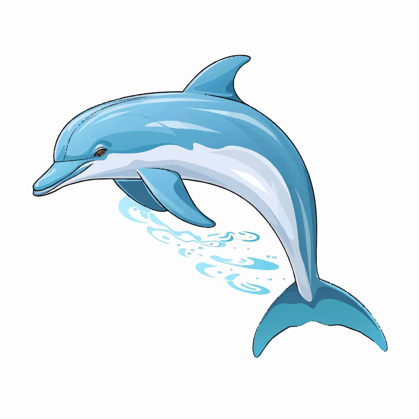 Dolphin Line Vector Illustration on White Background — free download from Dotvec