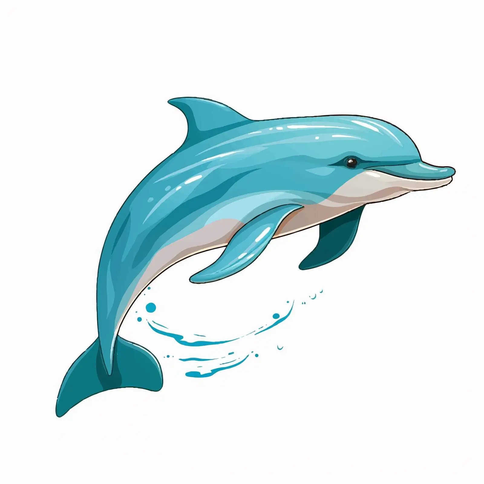 Dolphin Line Vector Illustration on White Background — free download from Dotvec