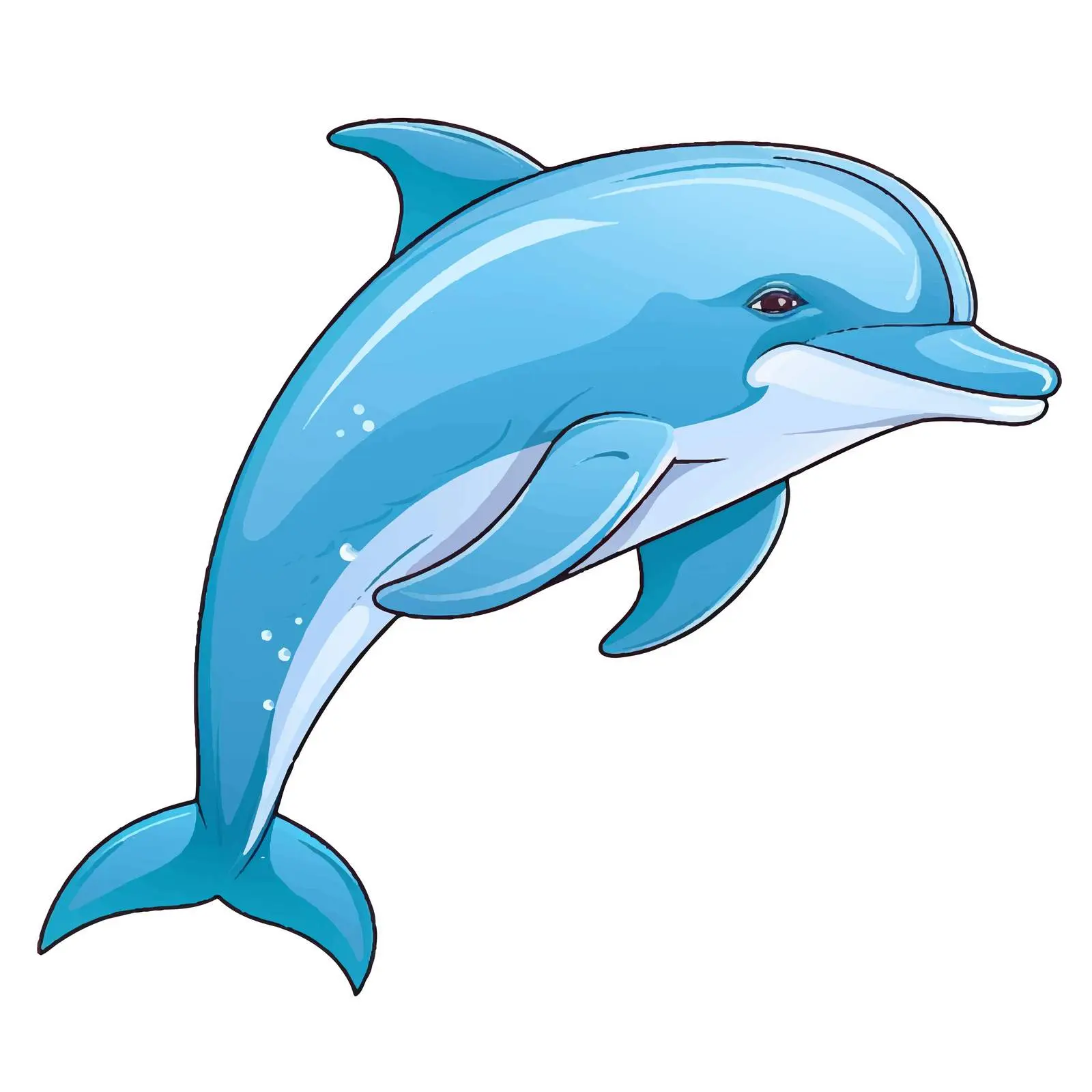 Dolphin Vector Outline Illustration on White Background — free download from Dotvec