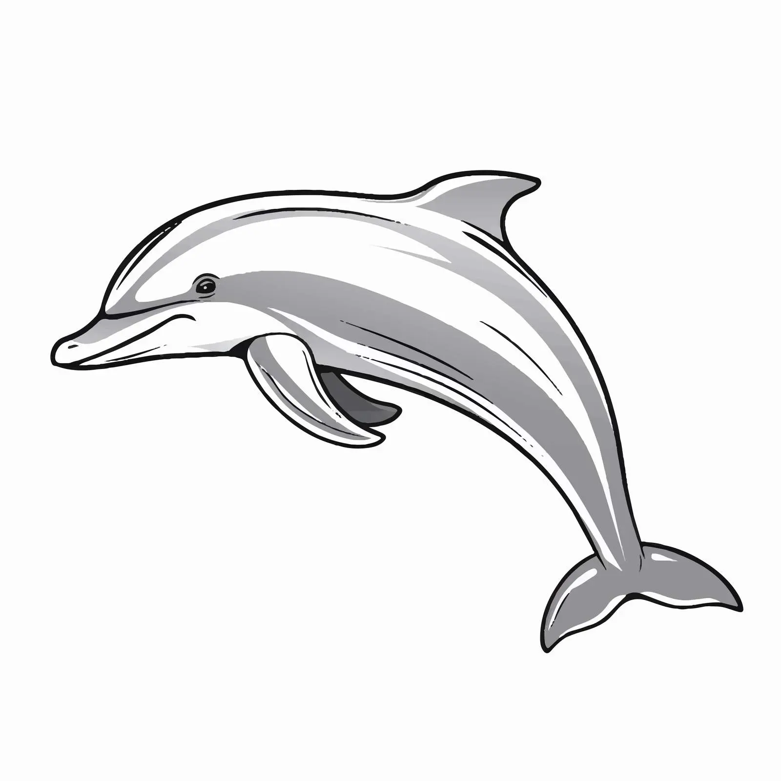 Dolphin Outline Vector Illustration on White Background — free download from Dotvec