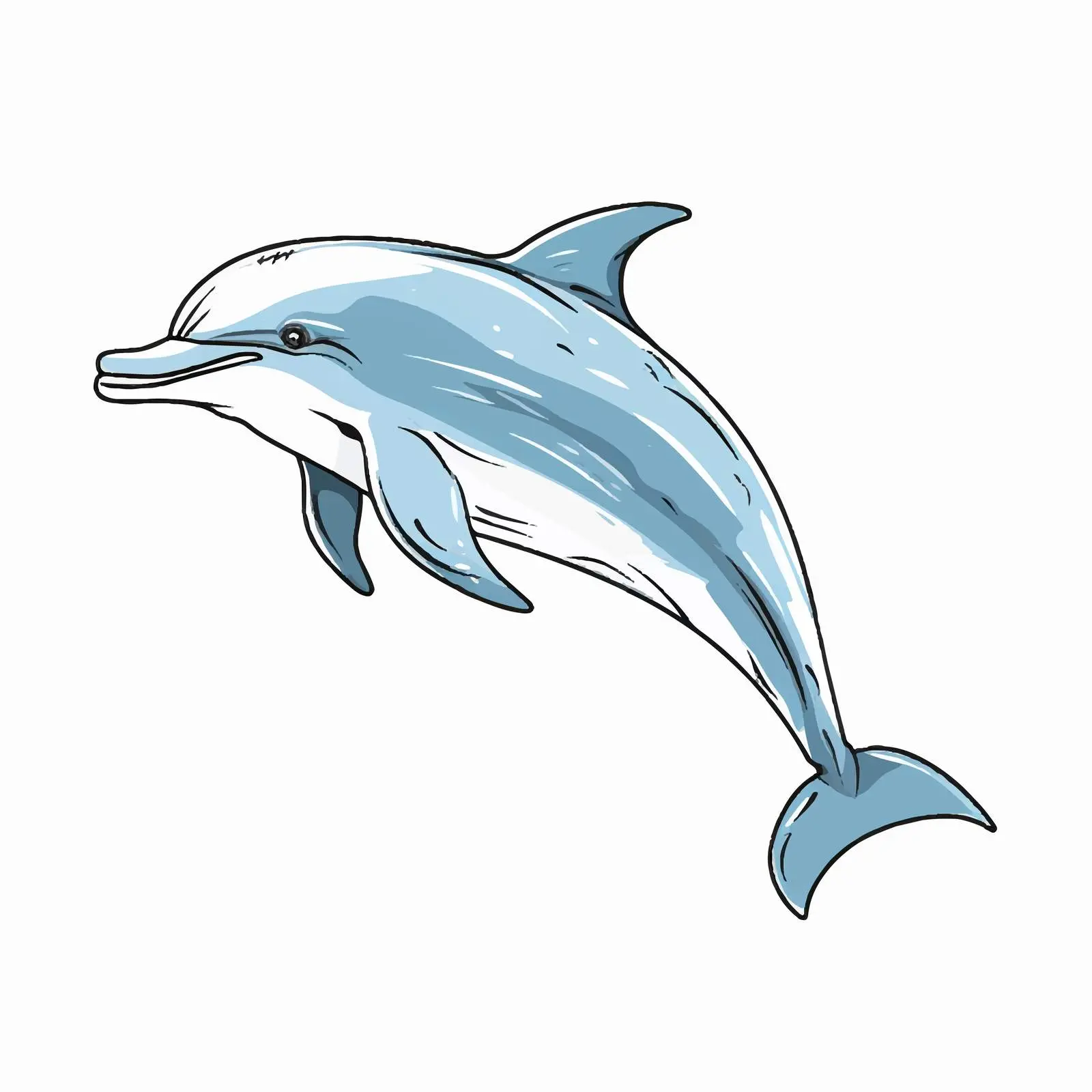 Cute Dolphin Cartoon Vector Illustration — free download from Dotvec