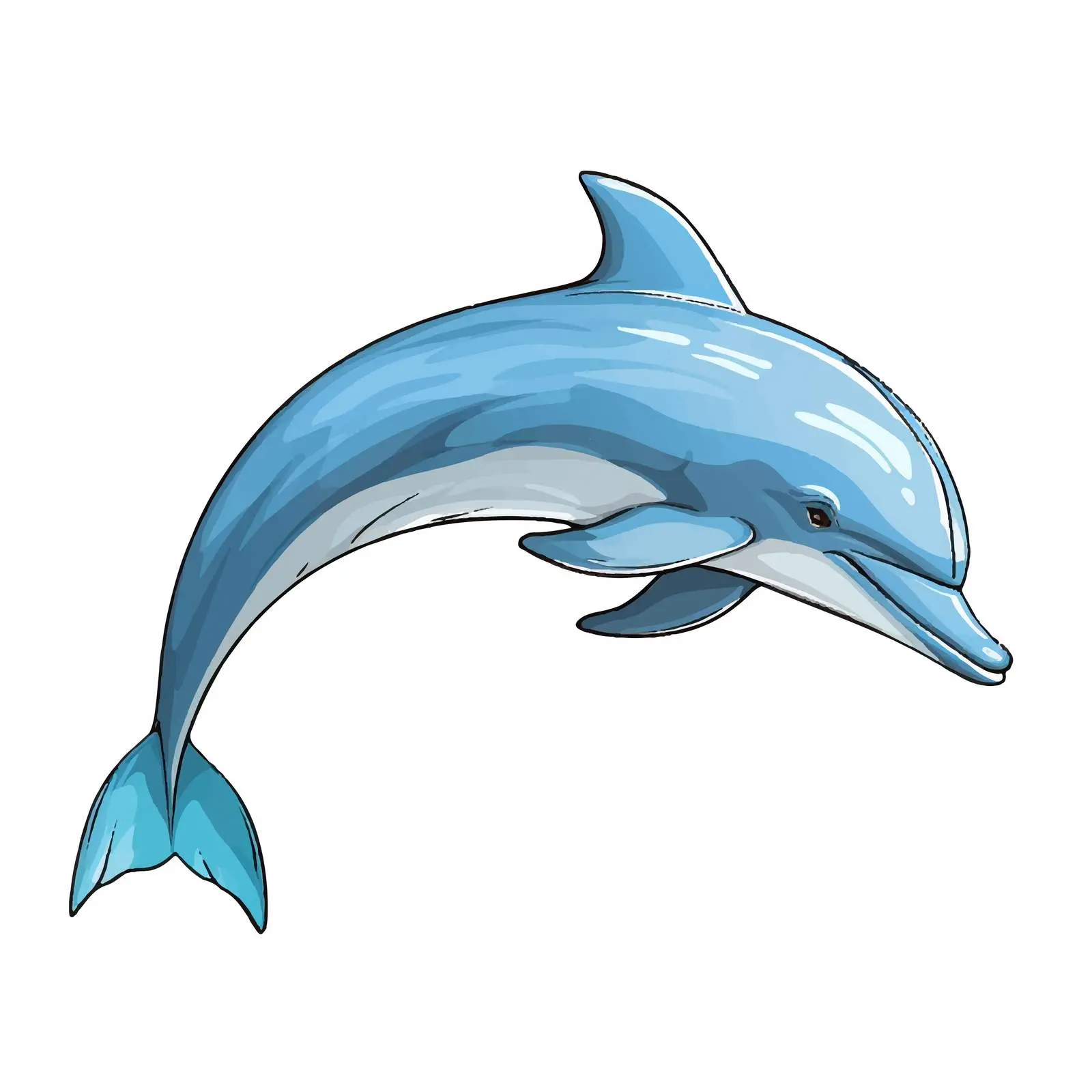 Cartoon Dolphin Vector Sketch Illustration — free download from Dotvec