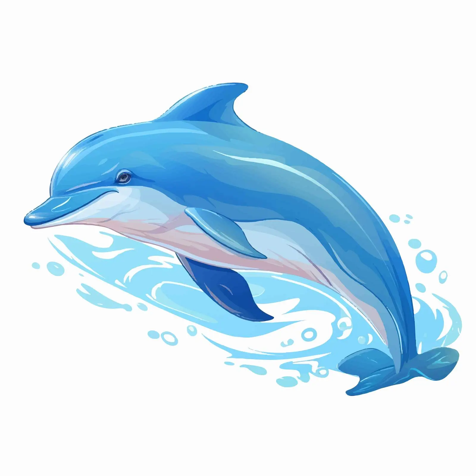 Cute Cartoon Dolphin Vector Illustration — free download from Dotvec