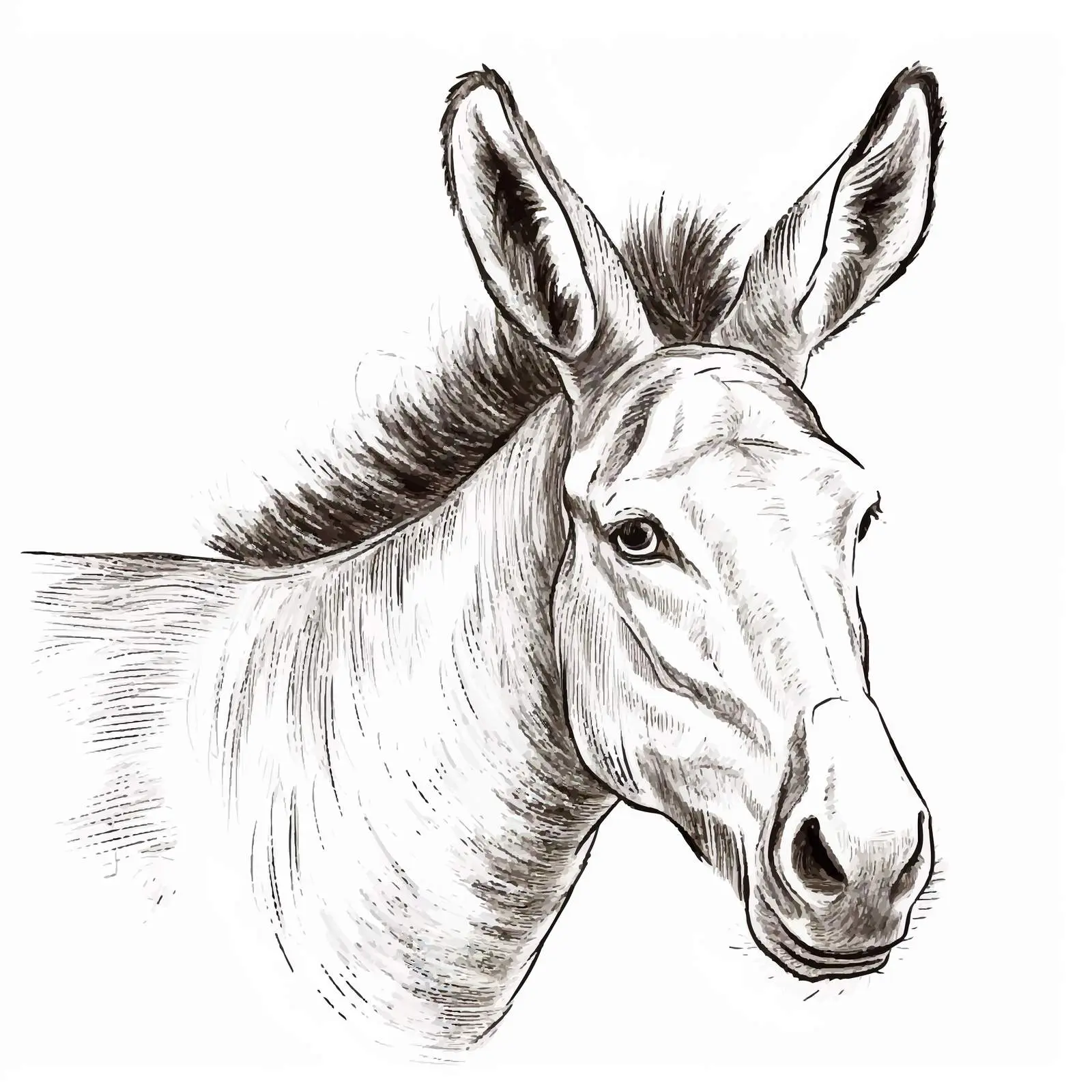 Donkey Sketch Vector Illustration on White Background — free download from Dotvec