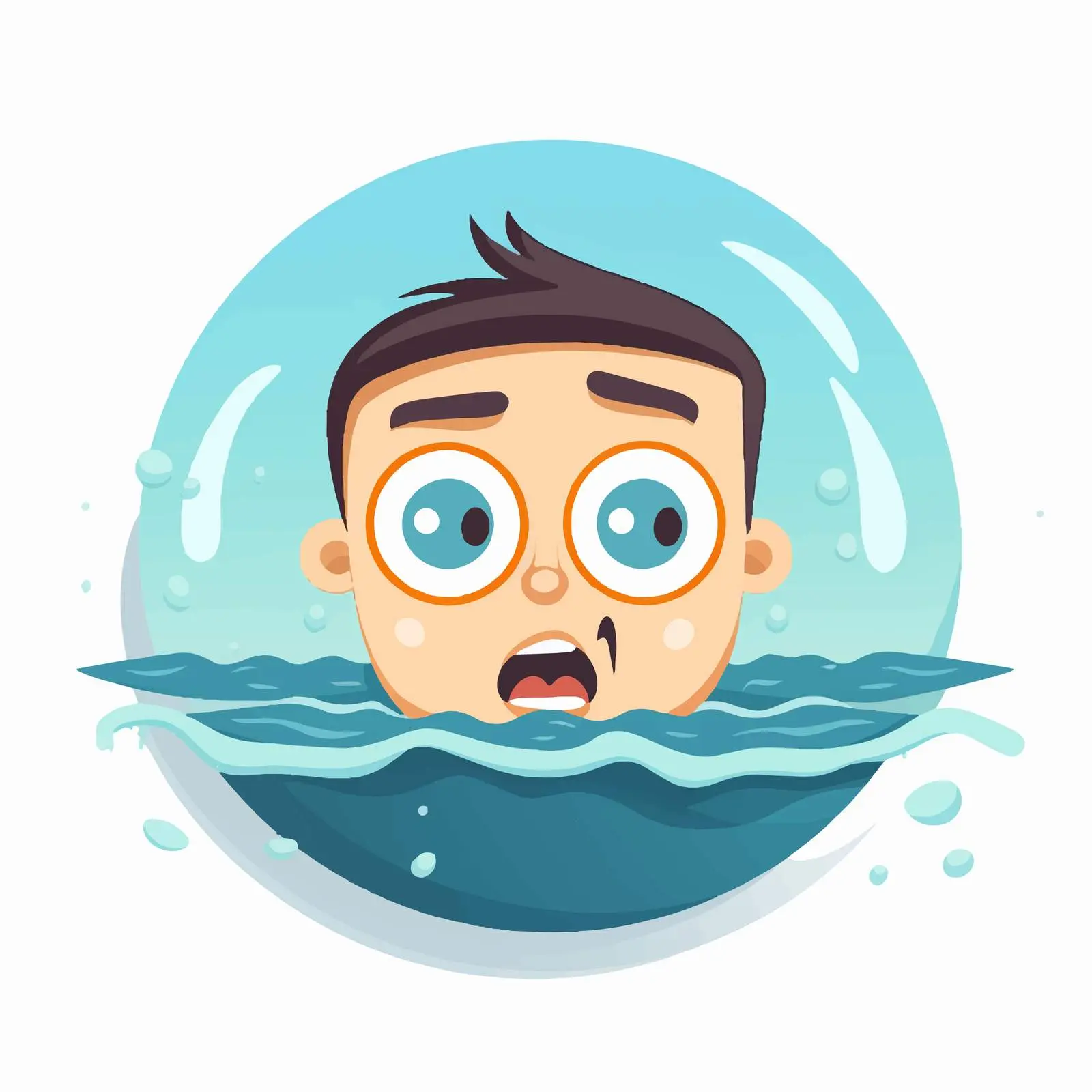Don't Swim Vector Illustration on White Background – free warning image from Dotvec