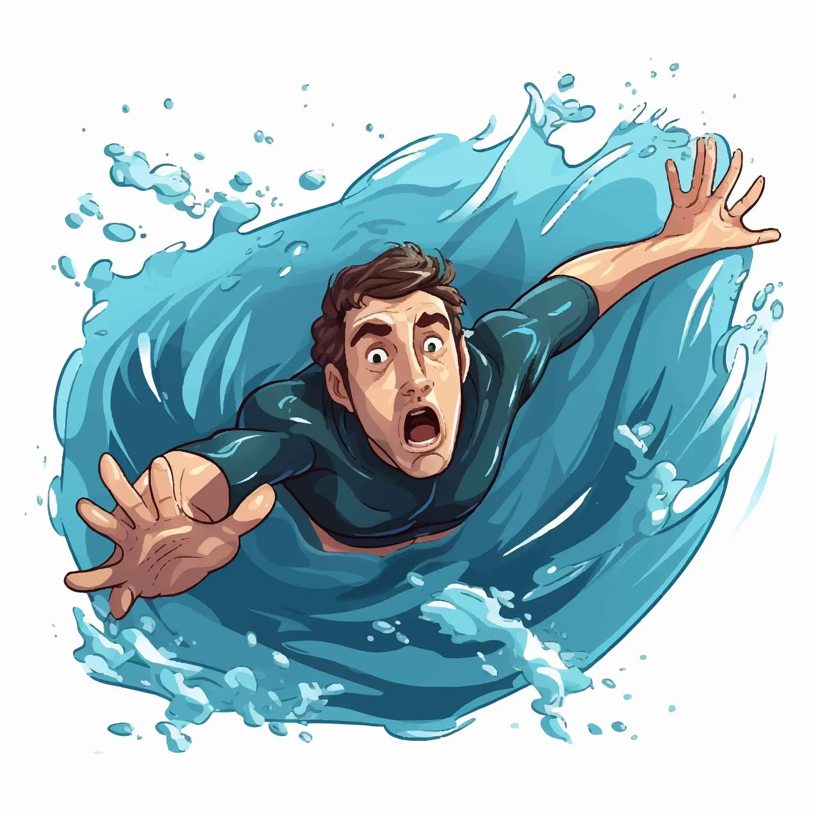 Don't Swim Vector Illustration on White Background – free warning image from Dotvec