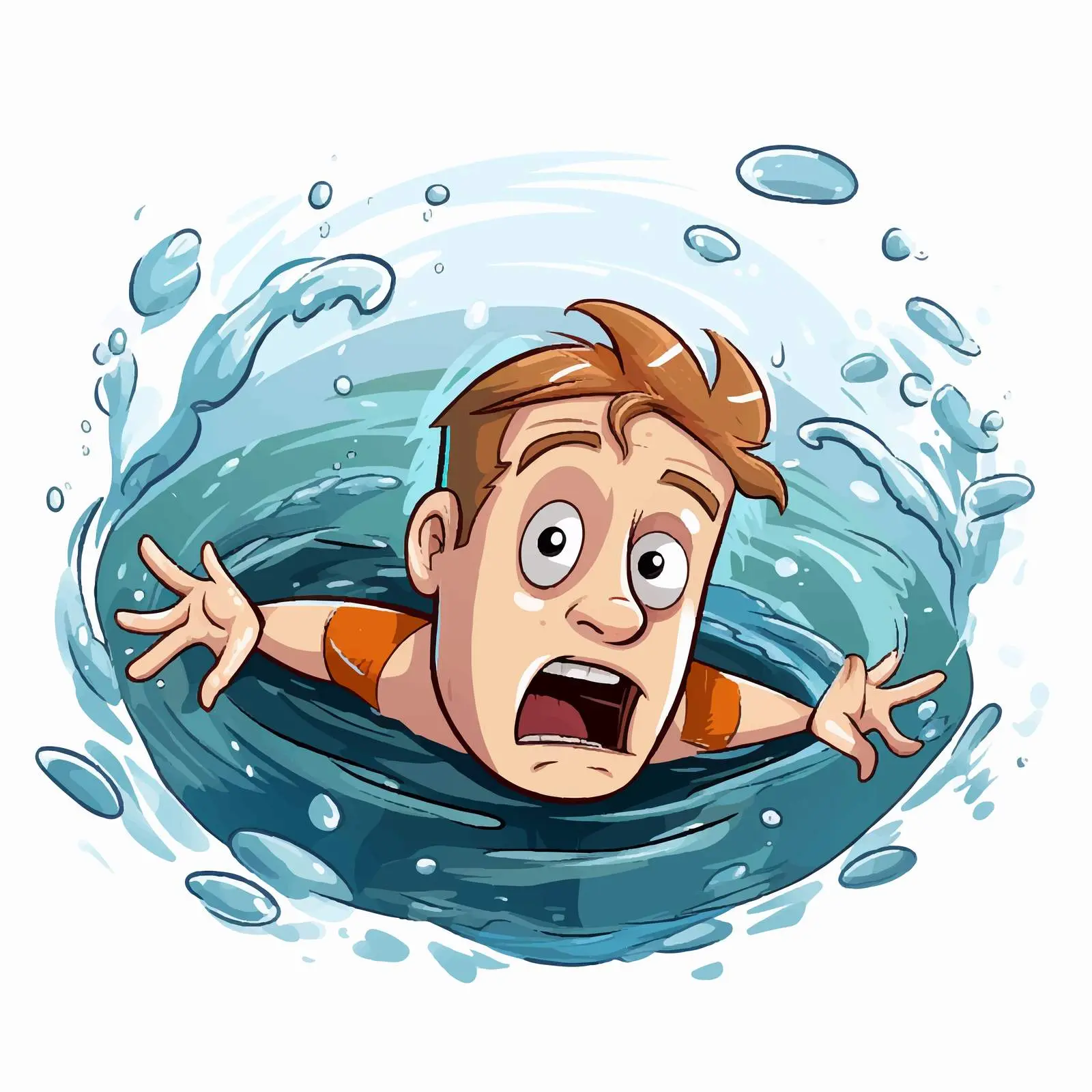 Don't Swim Vector Illustration on White Background – free warning image from Dotvec