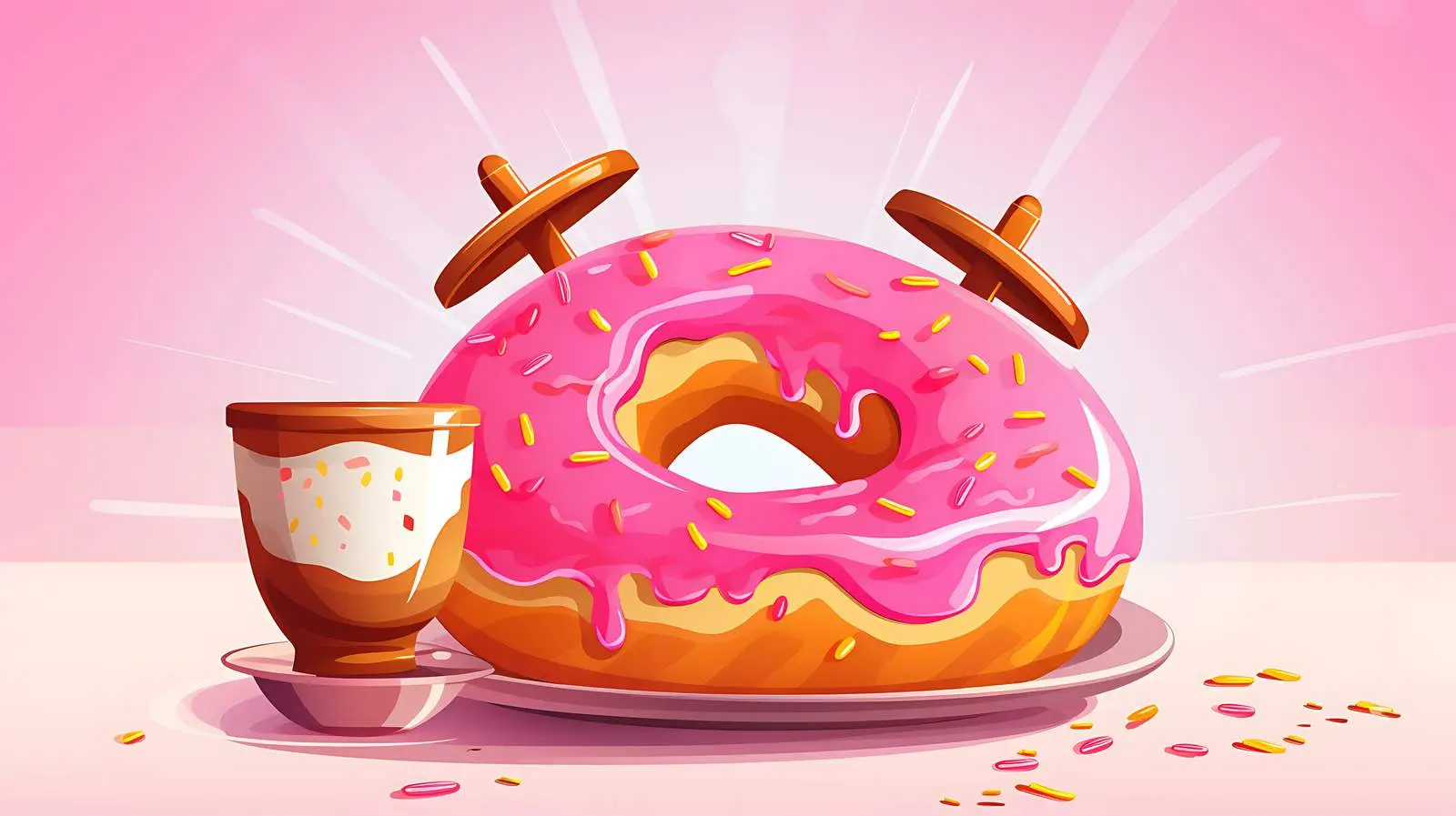 Breakfast Time Donut Clock Concept Bakery — free download from Dotvec