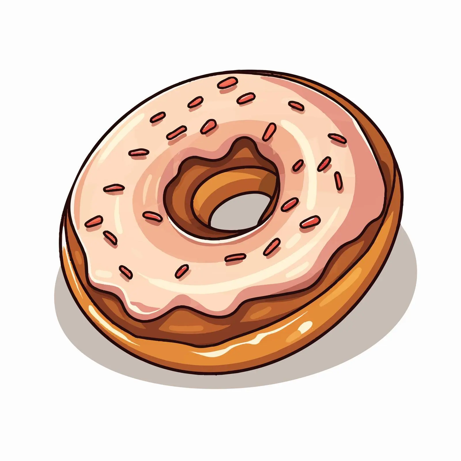 Line Art Donut Vector Illustration on White Background — free download from Dotvec