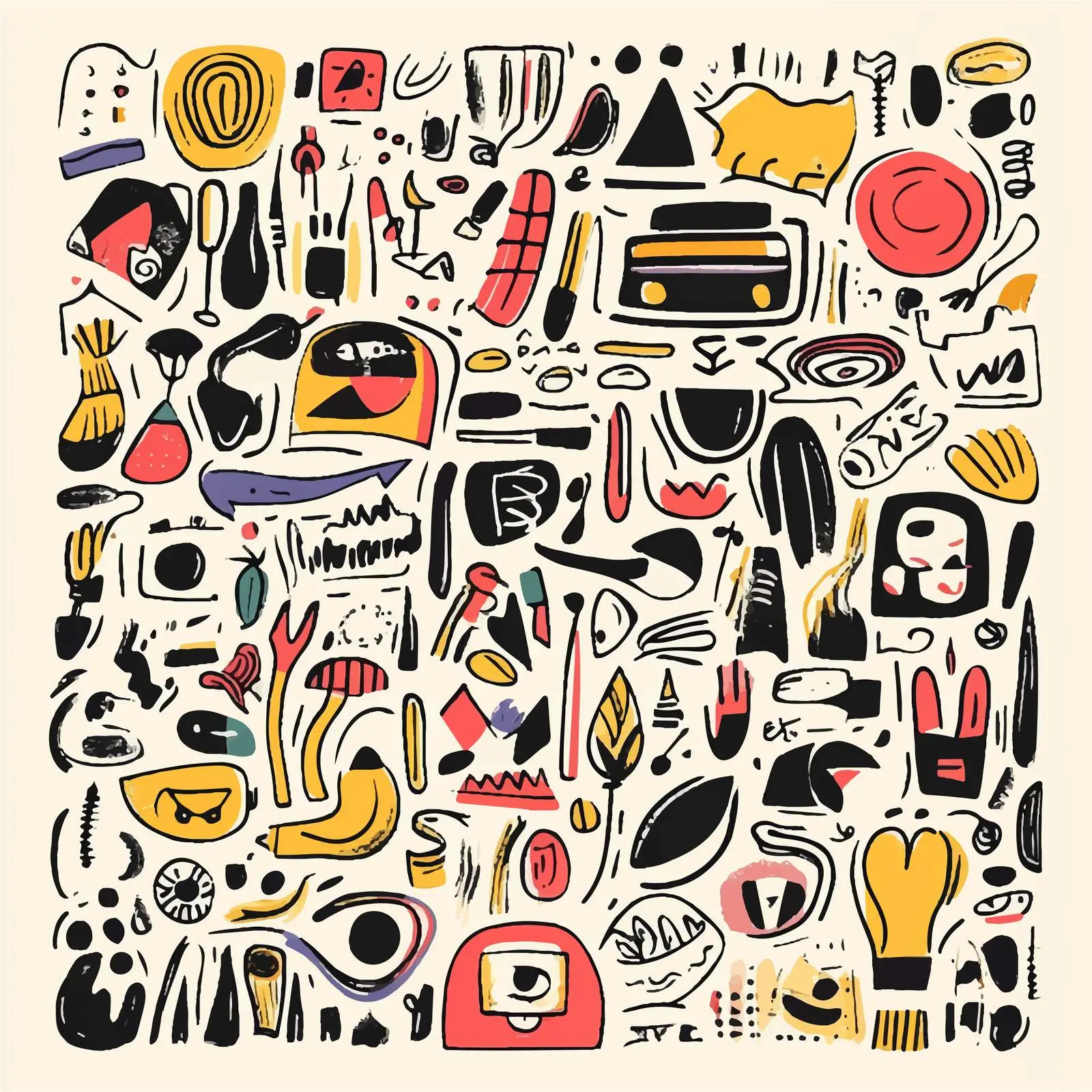 Flat Doodle Stickers Vector Set — free download from Dotvec