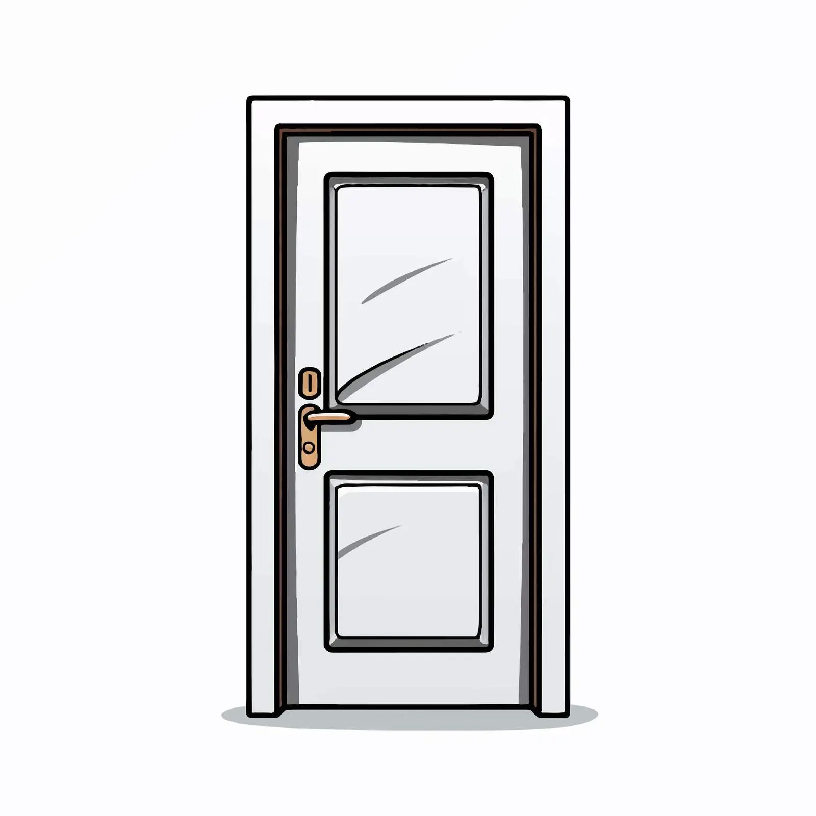 Cartoon Door Line Vector Illustration — free download from Dotvec