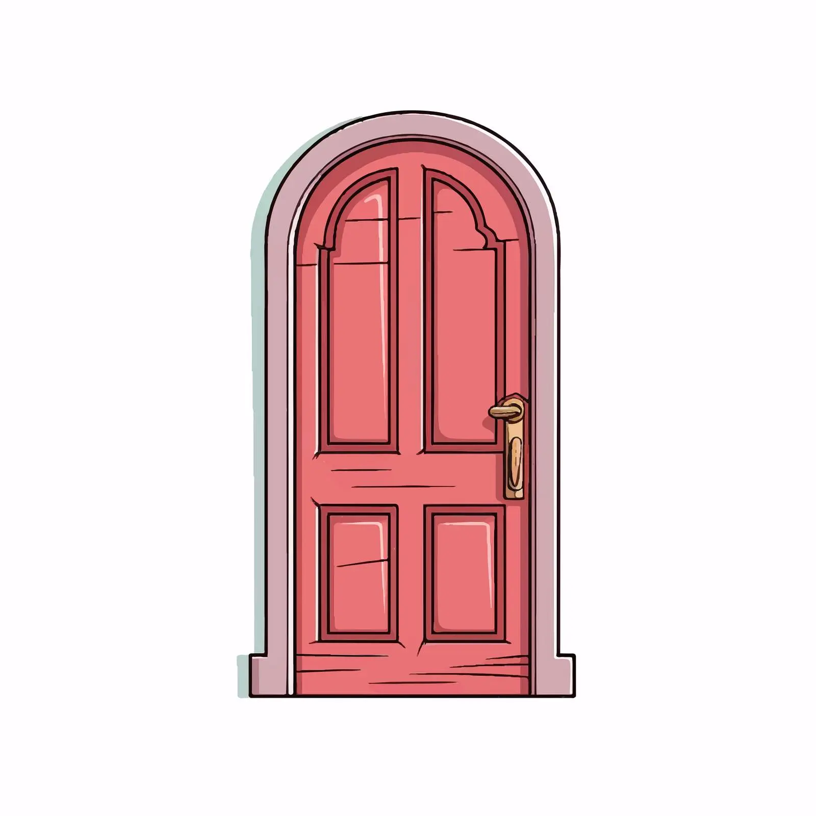 Cartoon Door Line Vector Illustration — free download from Dotvec