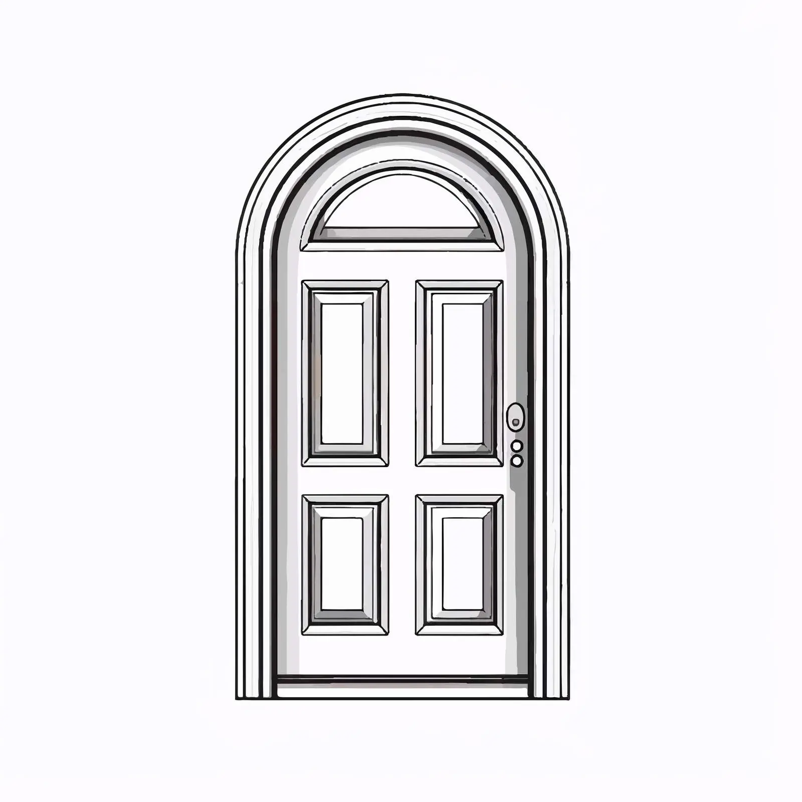 Cartoon Door Line Vector Illustration — free download from Dotvec
