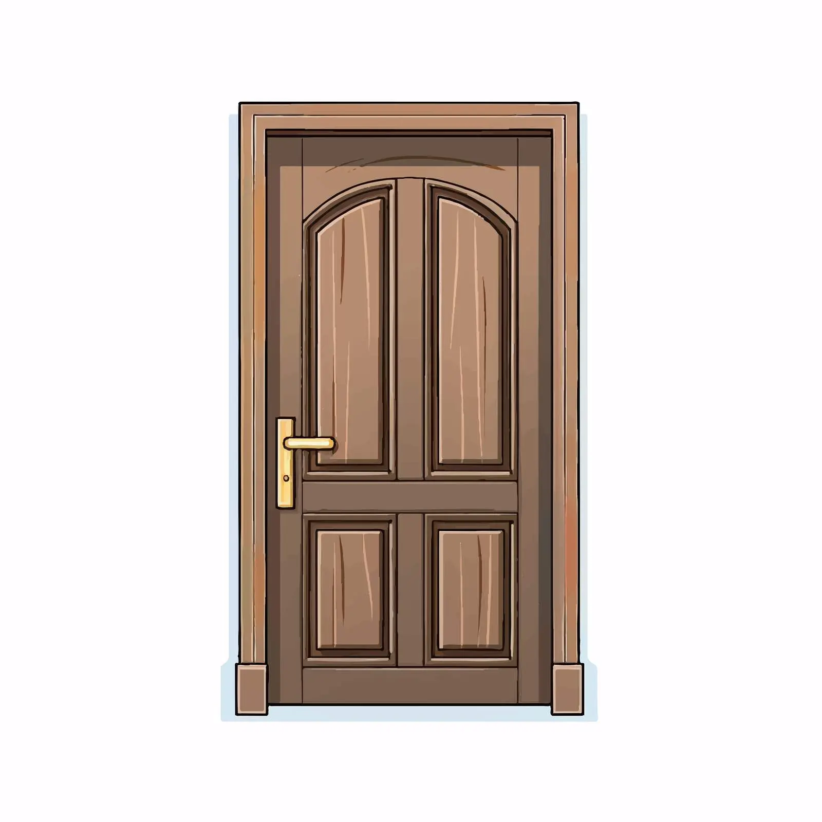 Cartoon Door Line Vector Illustration — free download from Dotvec