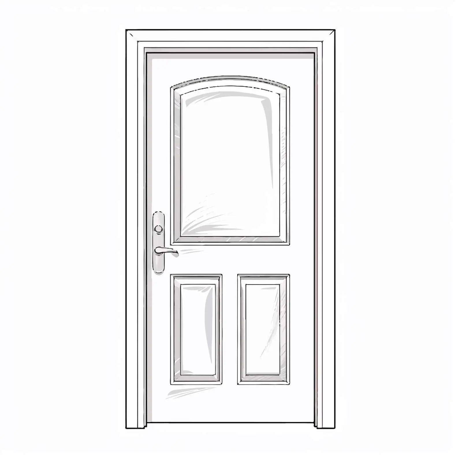 Outline of Door Vector Illustration on White Background — free download from Dotvec