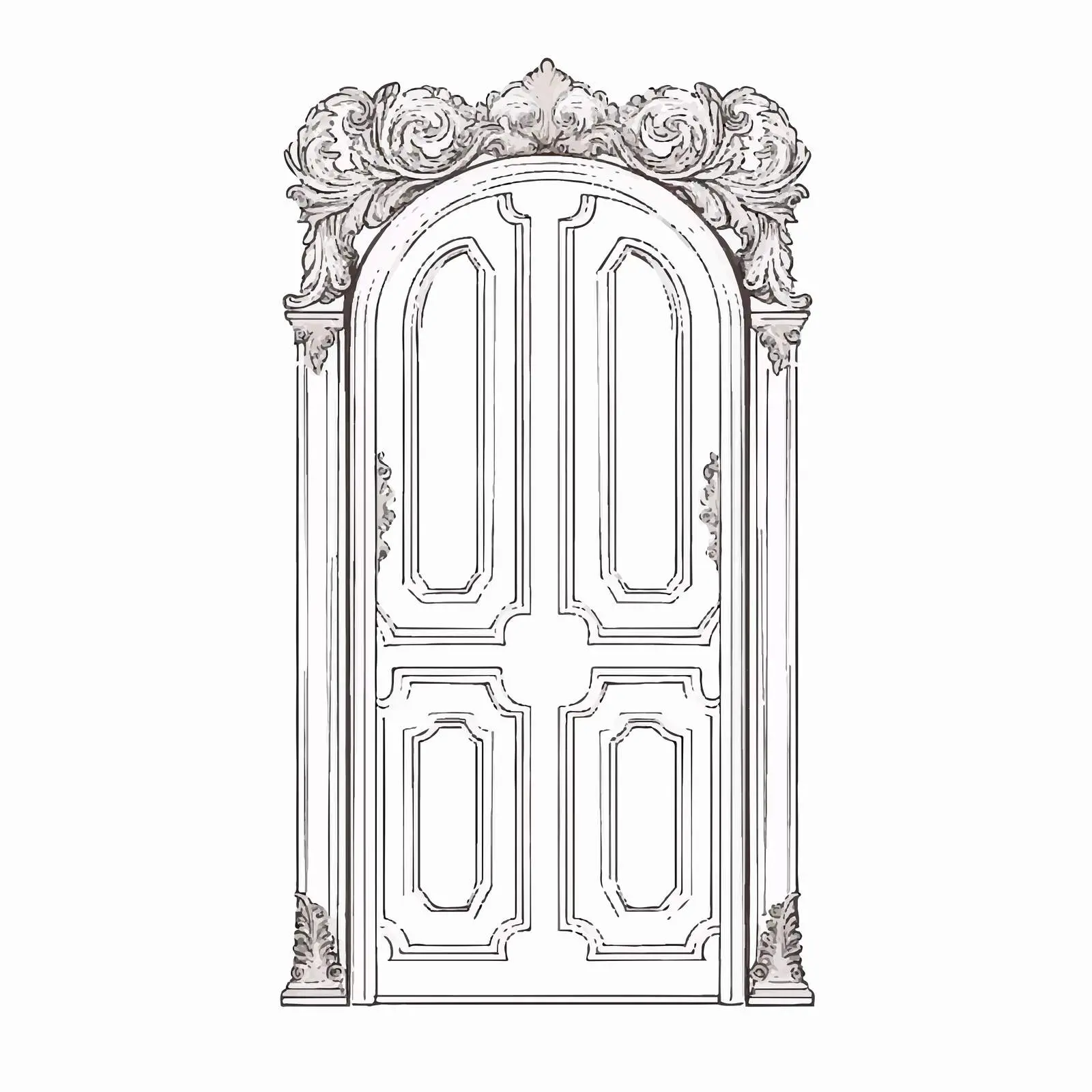 Minimal Door Outline Vector Illustration — free download from Dotvec