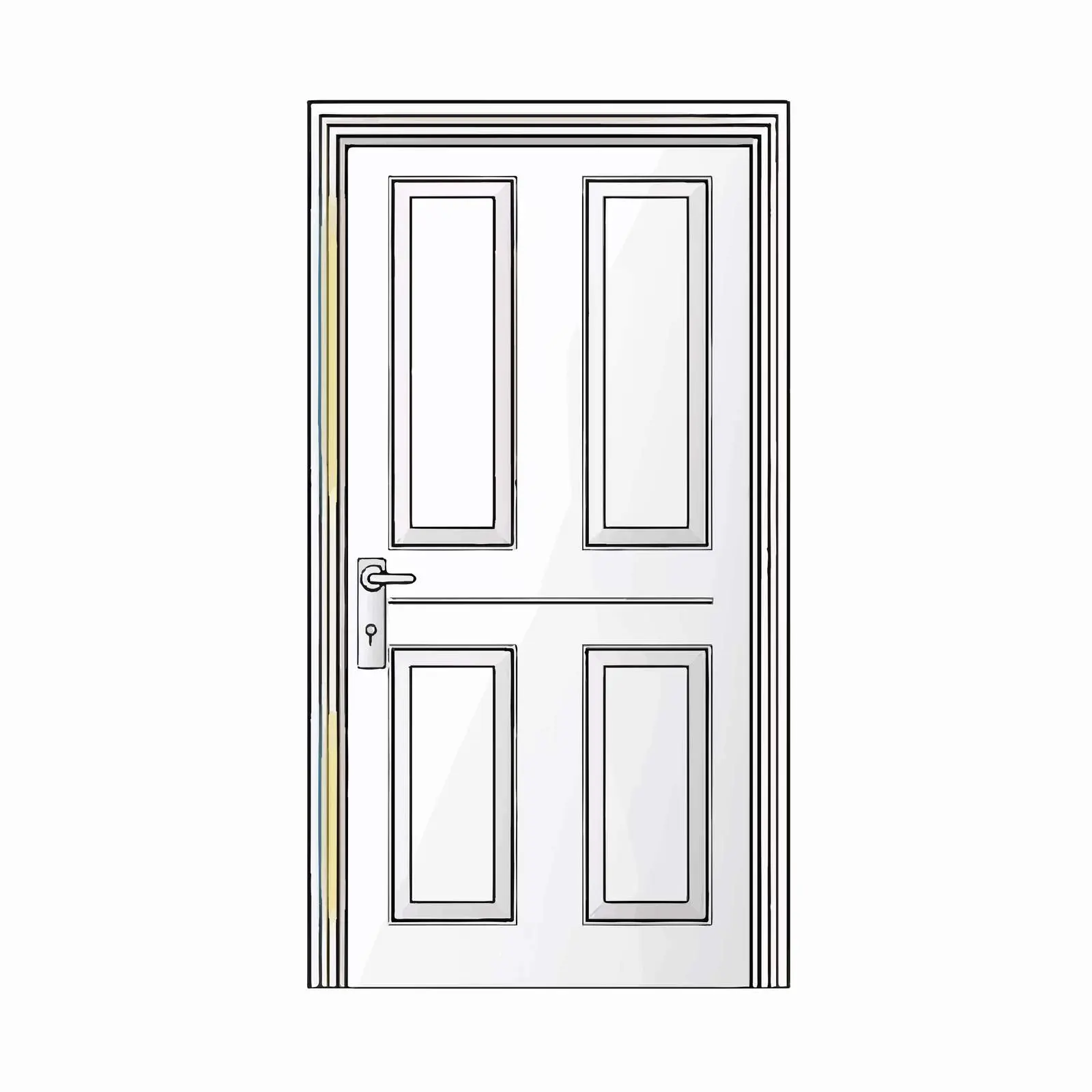 Door Outline Vector Illustration on White Background — free download from Dotvec