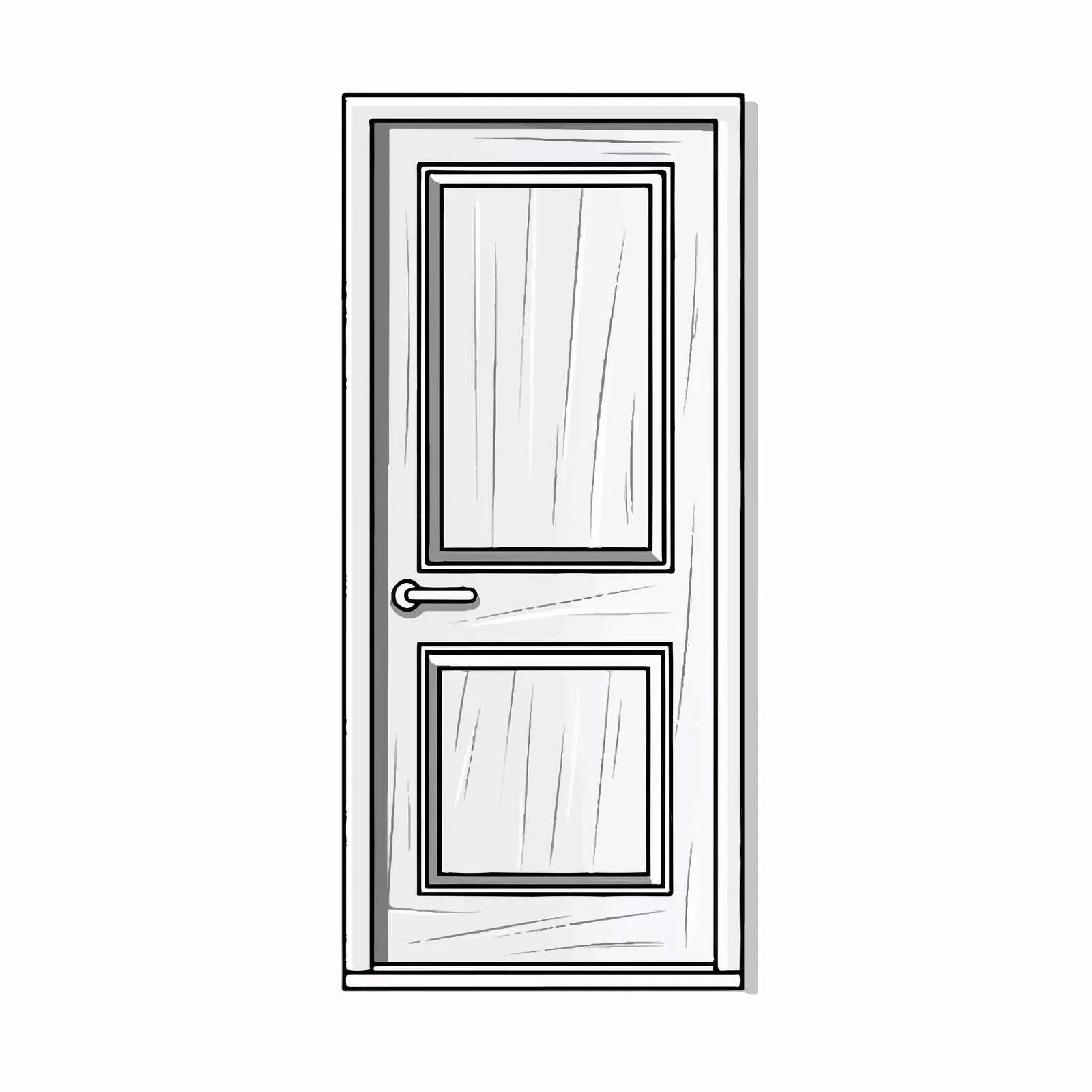 Outline Vector Illustration of Door on White Background — free download from Dotvec