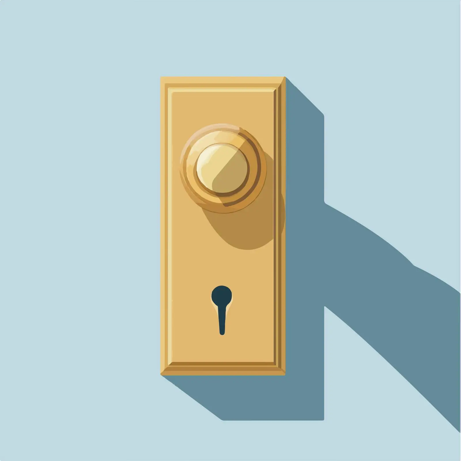 Flat Vector Doorknob Illustration in Frame — free download from Dotvec