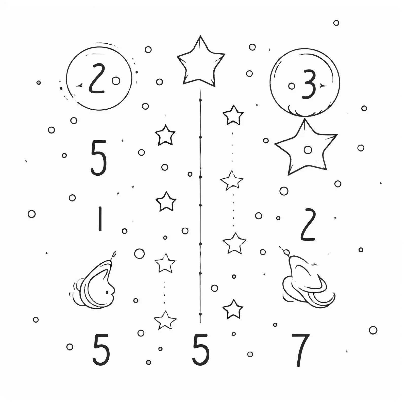 Dot to Dot Handwriting Practice for Numbers – free visual education image from Dotvec