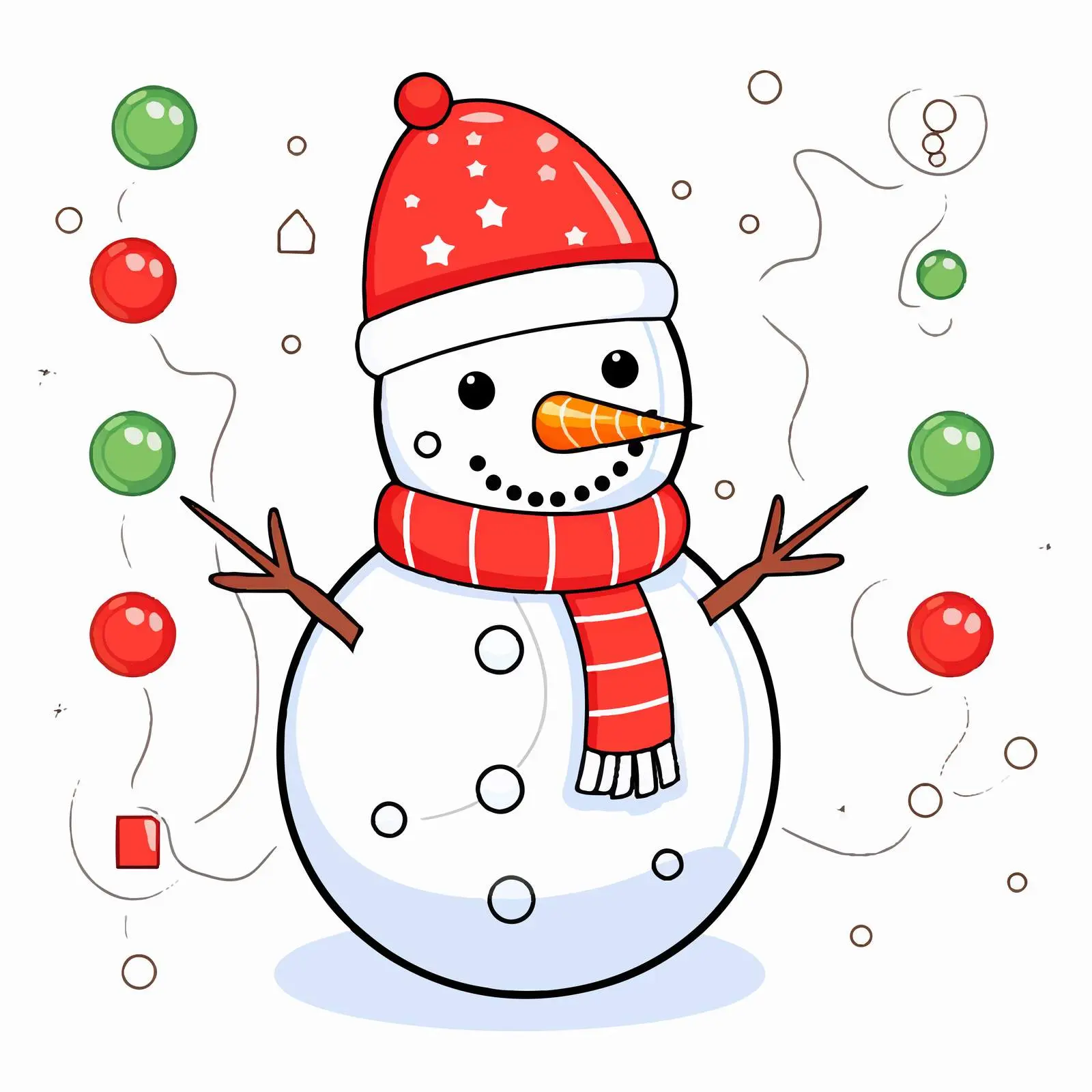 Christmas Snowman Dot-to-Dot Drawing for Kids — free download from Dotvec