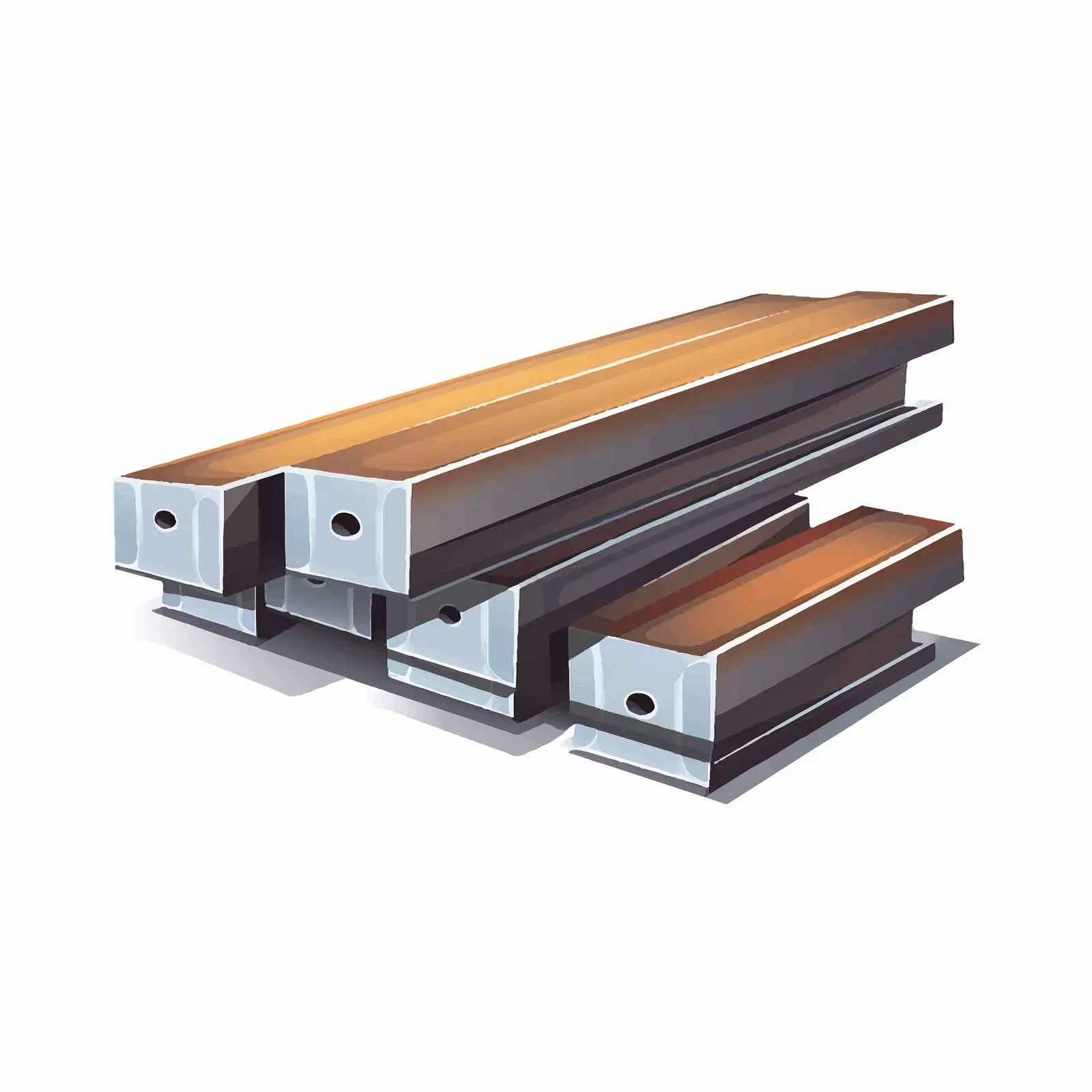 Stacked Double I-Beams Steel Material – free metalwork image from Dotvec