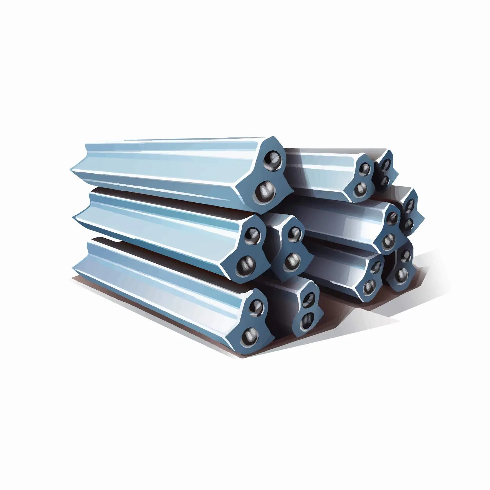 Stacked Metal I-Beams Vector Illustration – free metalwork image from Dotvec