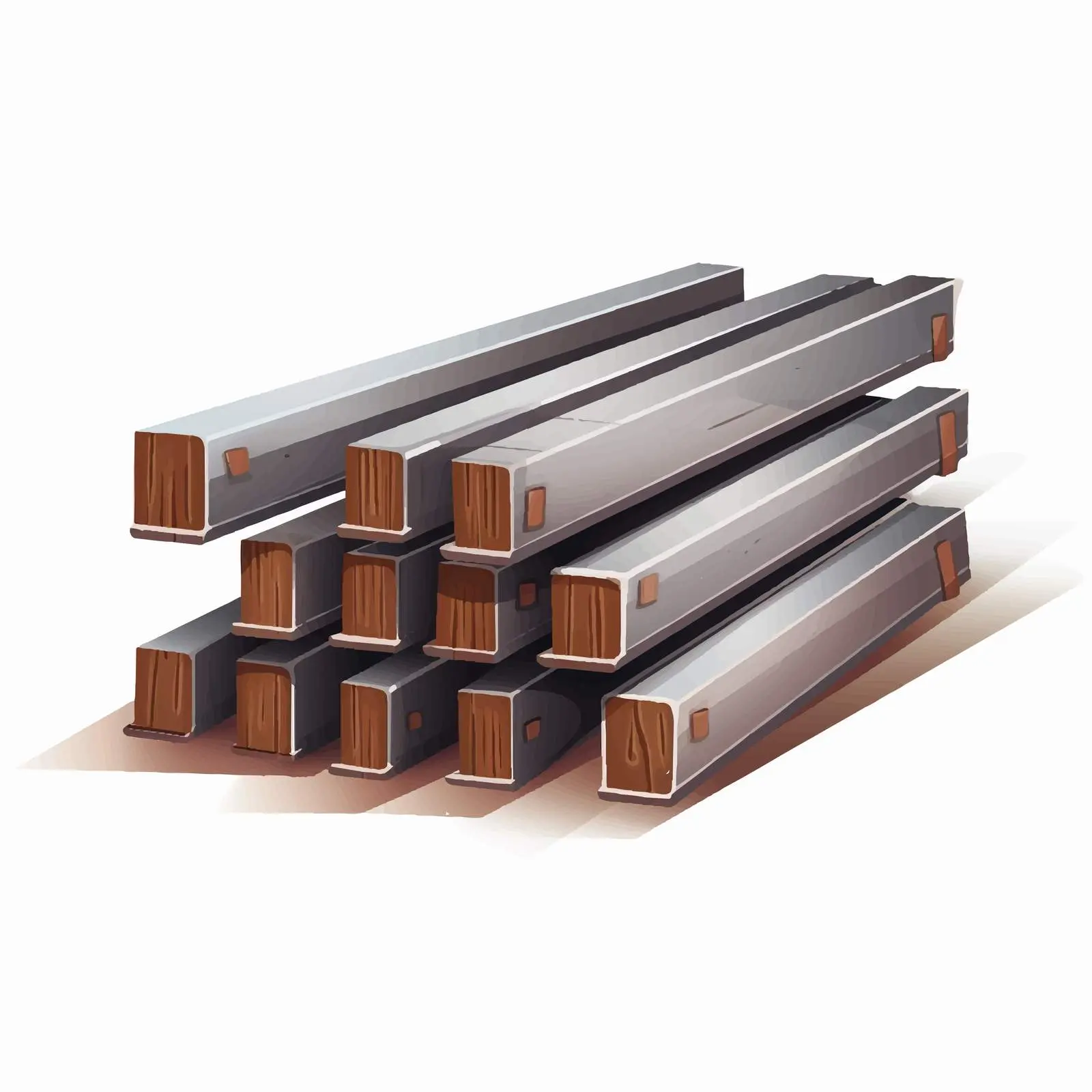 Stacked Double I-Beams Steel Material – free metalwork image from Dotvec