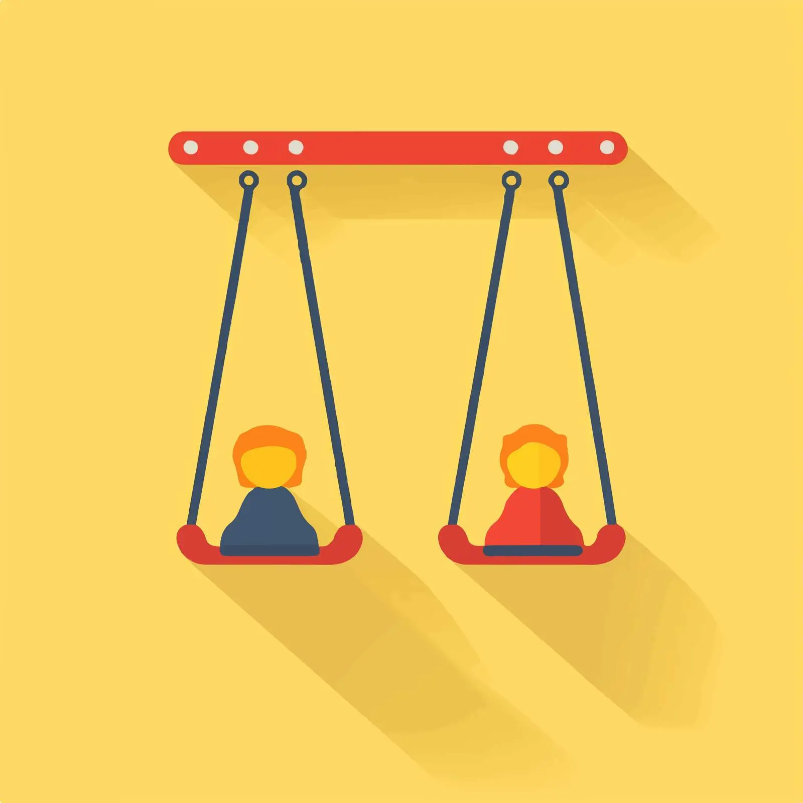 Kids Playing on Double Swing Vector — free download from Dotvec