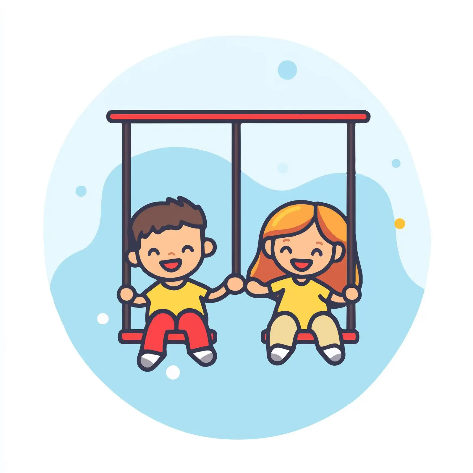 Kids Playing on Double Swing Vector — free download from Dotvec