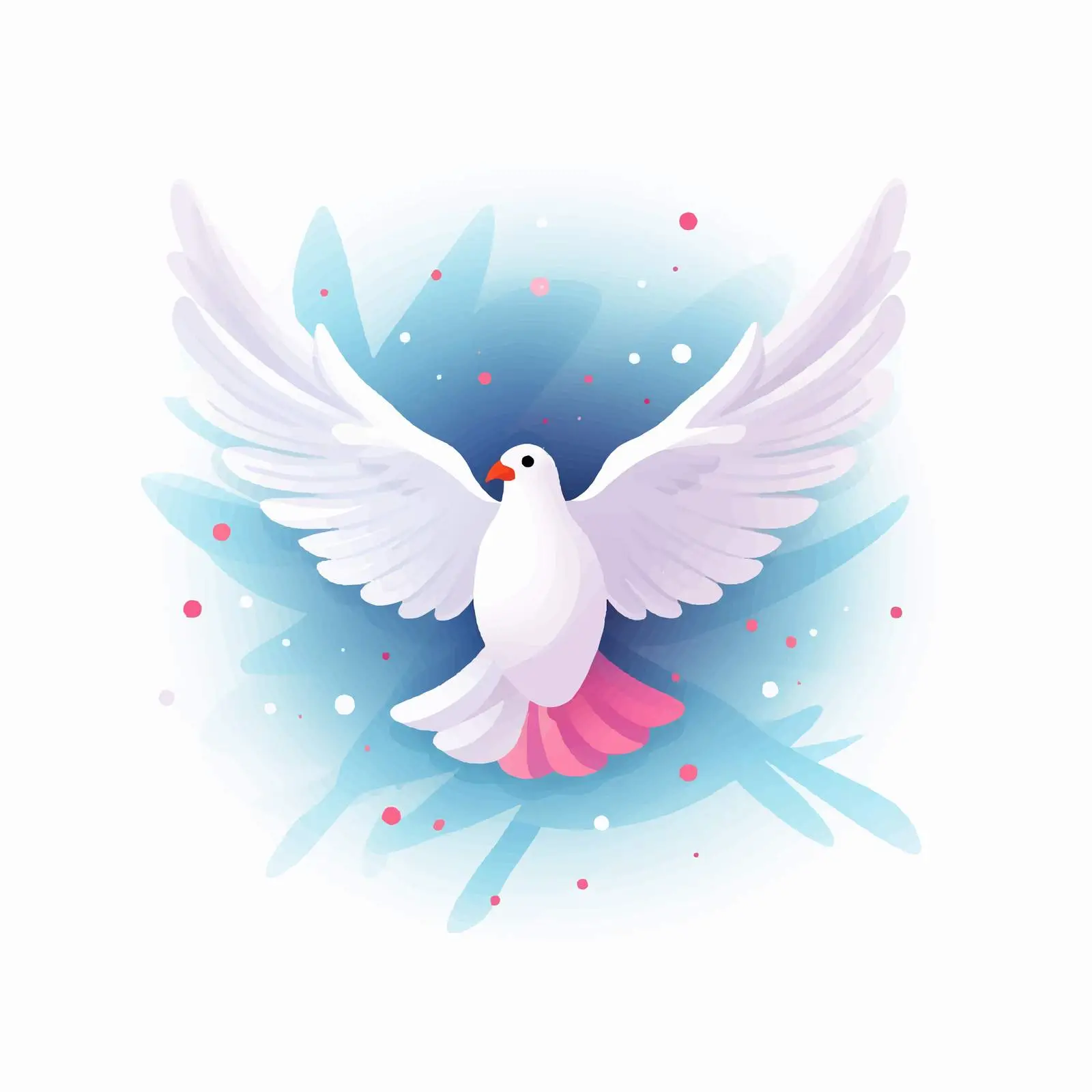 Dove Flying Among Stars Abstract Peaceful Art — free download from Dotvec