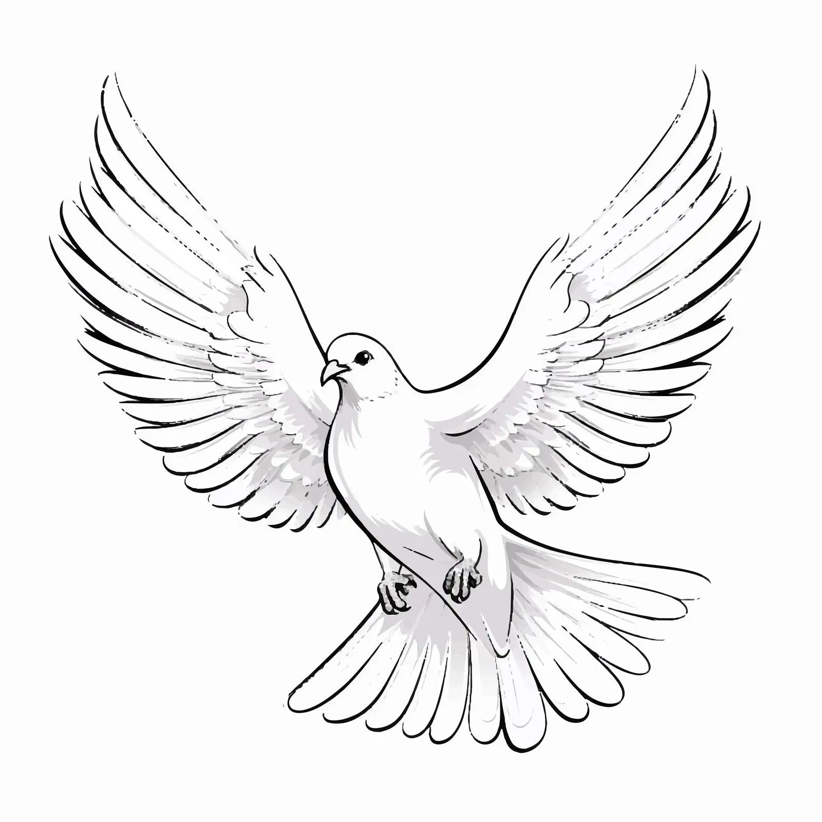 Dove Line Vector Illustration on White Background — free download from Dotvec