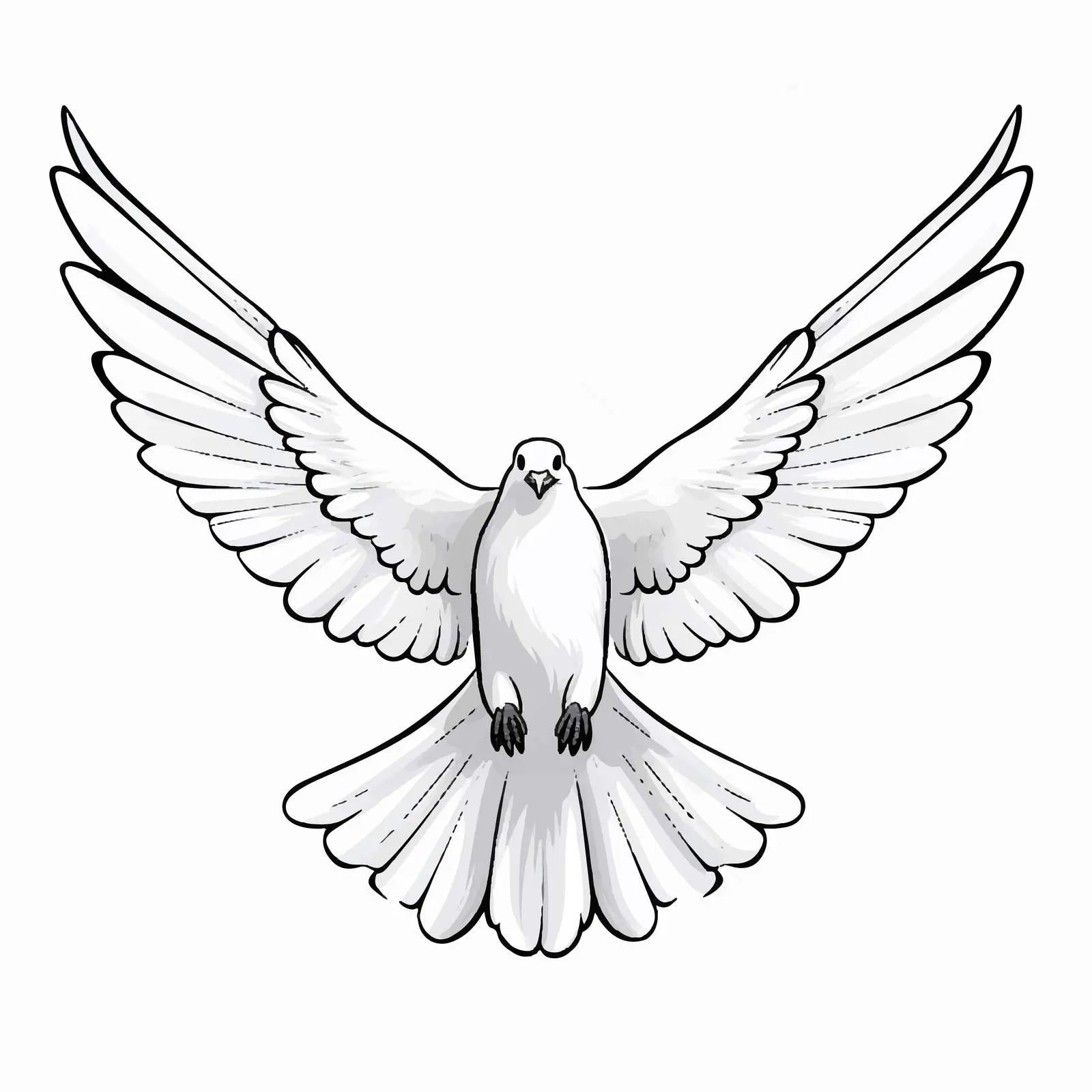 Dove Line Vector Illustration on White Background — free download from Dotvec