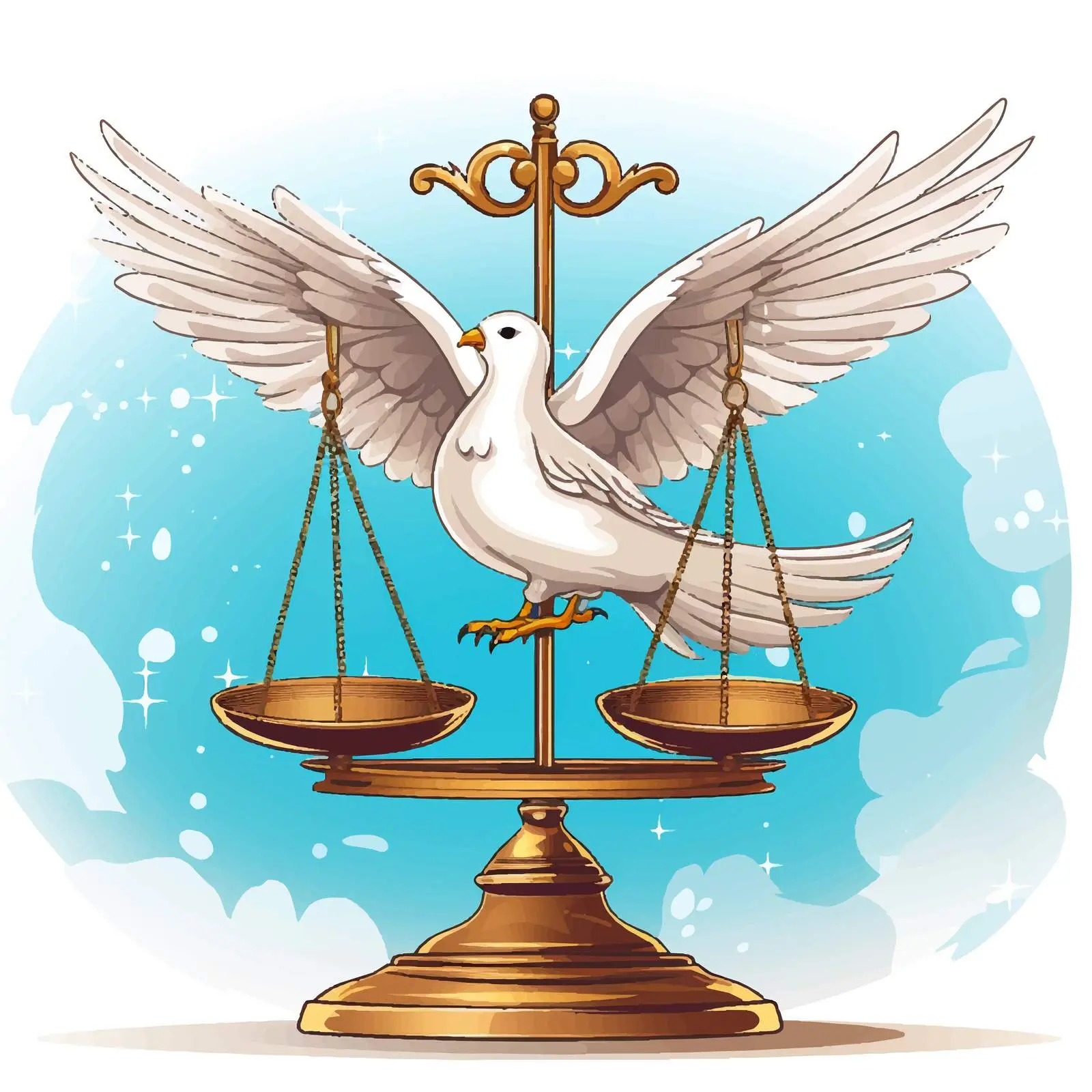 Dove on Scales Symbolizing Peace and Justice — free download from Dotvec