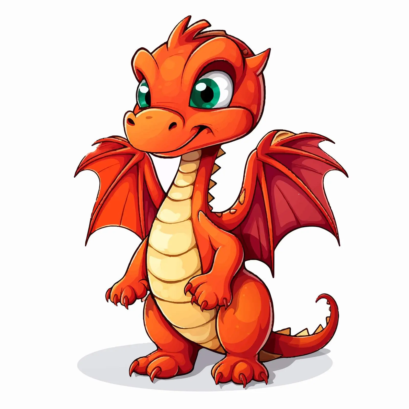 Cartoon Dragon Character Sticker Vector Illustration — free download from Dotvec