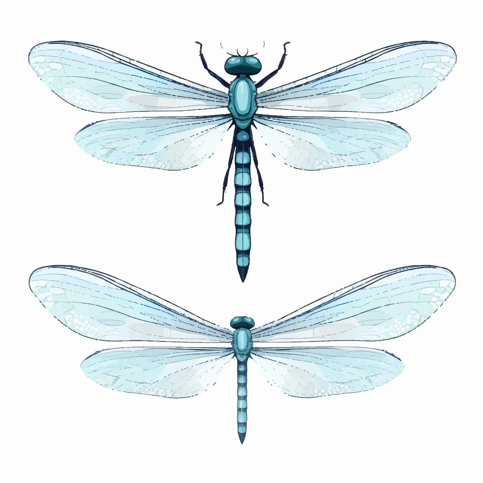Cartoon Dragonfly Line Vector Illustration — free download from Dotvec
